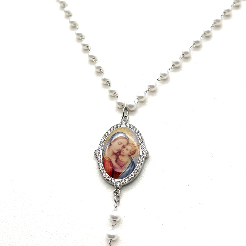 Collana Medaglione Madonna con Bambino Gesù