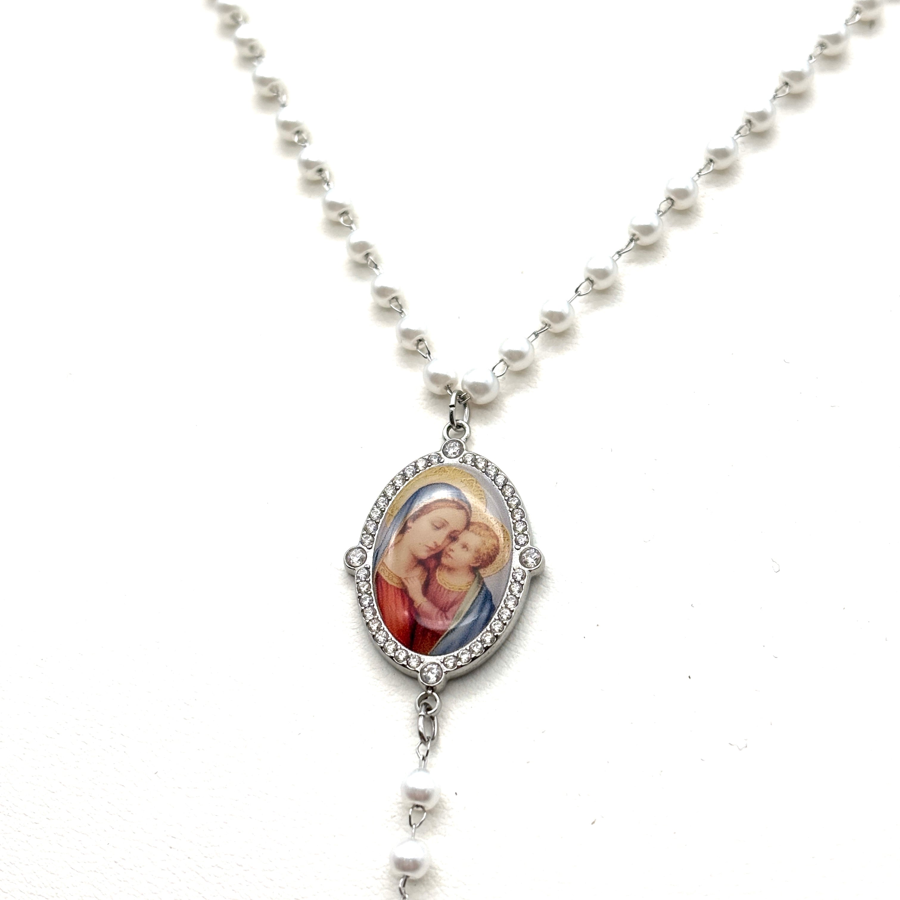 Collana Medaglione Madonna con Bambino Gesù