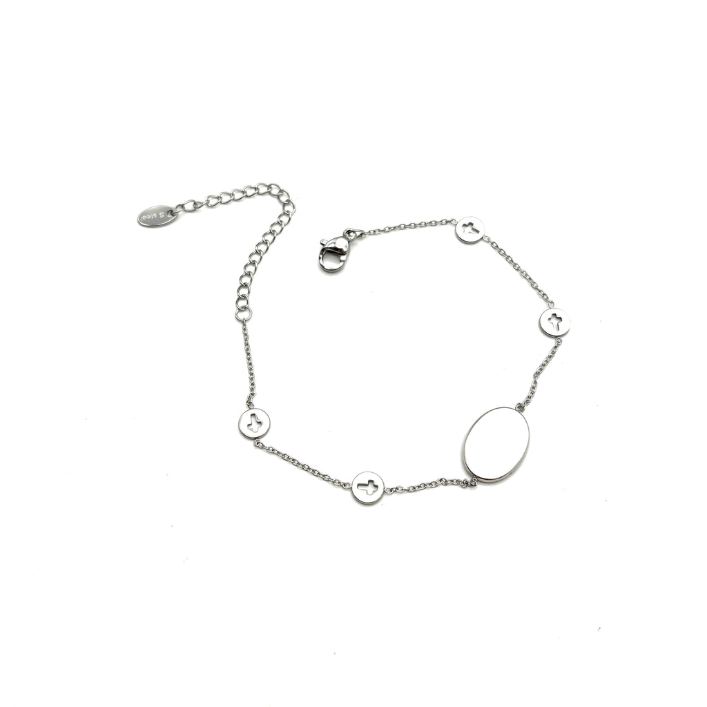 Bracciale in acciaio Madonnina - argento