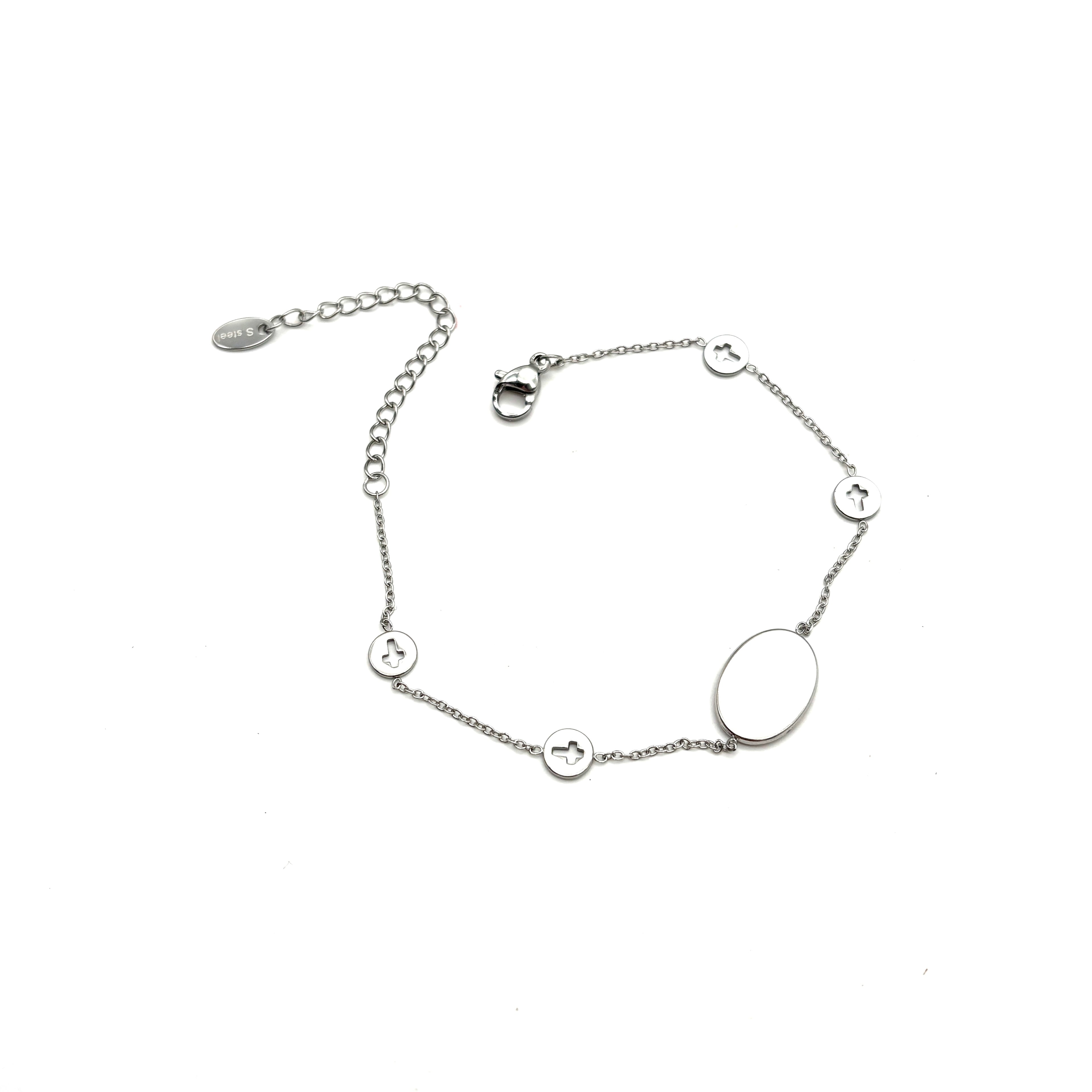 Bracciale in acciaio Madonnina - argento