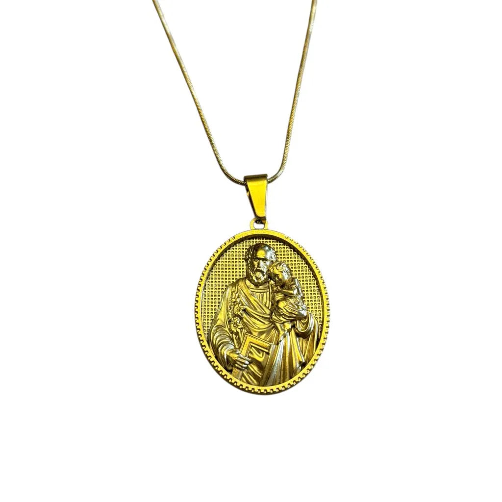Collana Medaglione San Giuseppe – Acciaio Inox