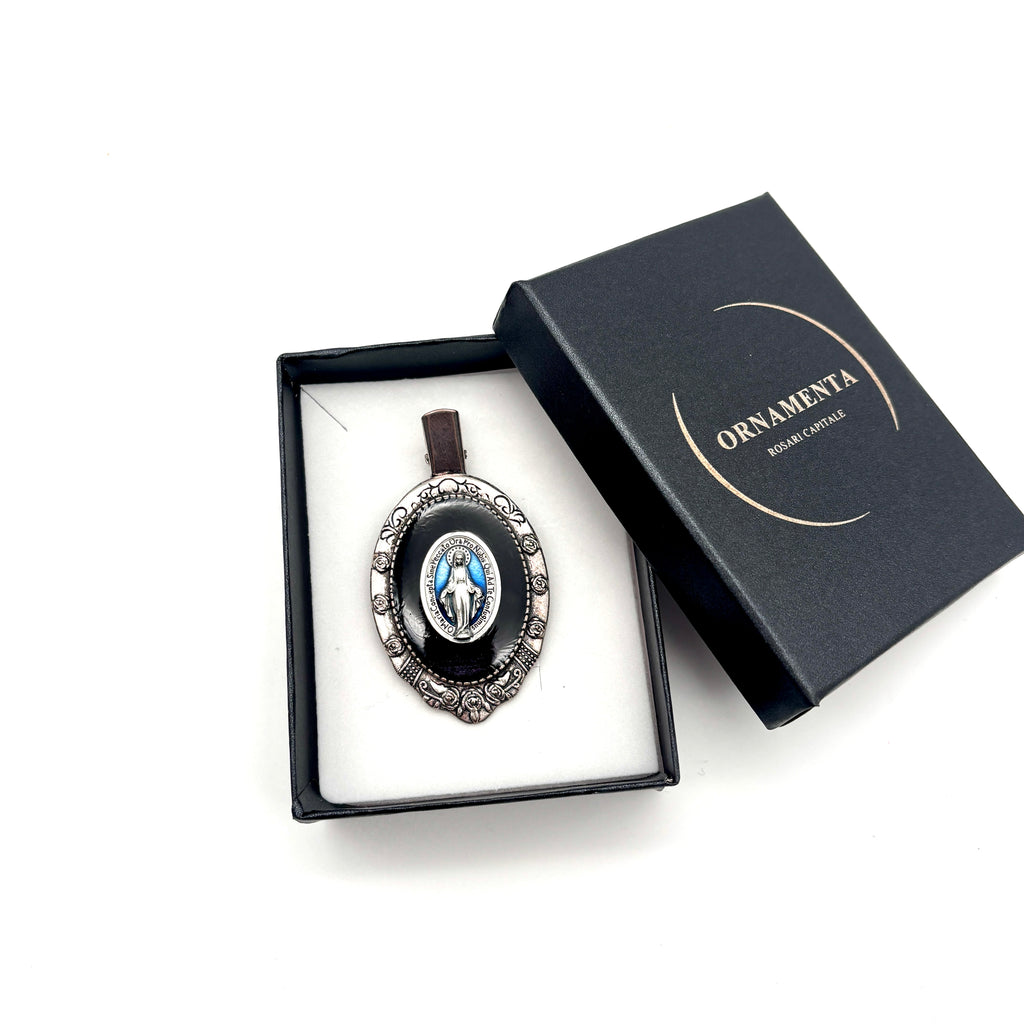 Spilla Nera Medaglia Miracolosa - Virgo Miracolosa