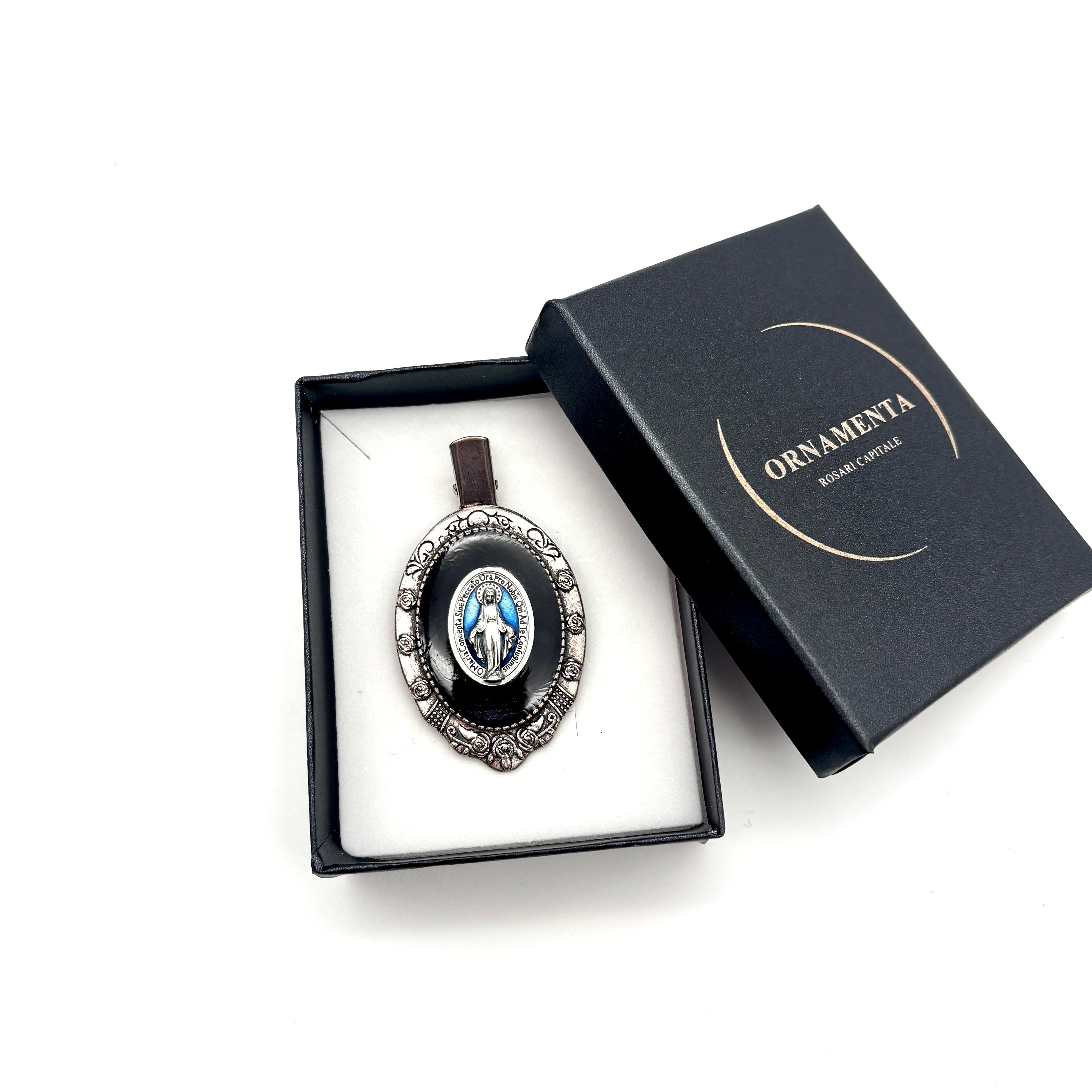 Spilla Nera Medaglia Miracolosa - Virgo Miracolosa