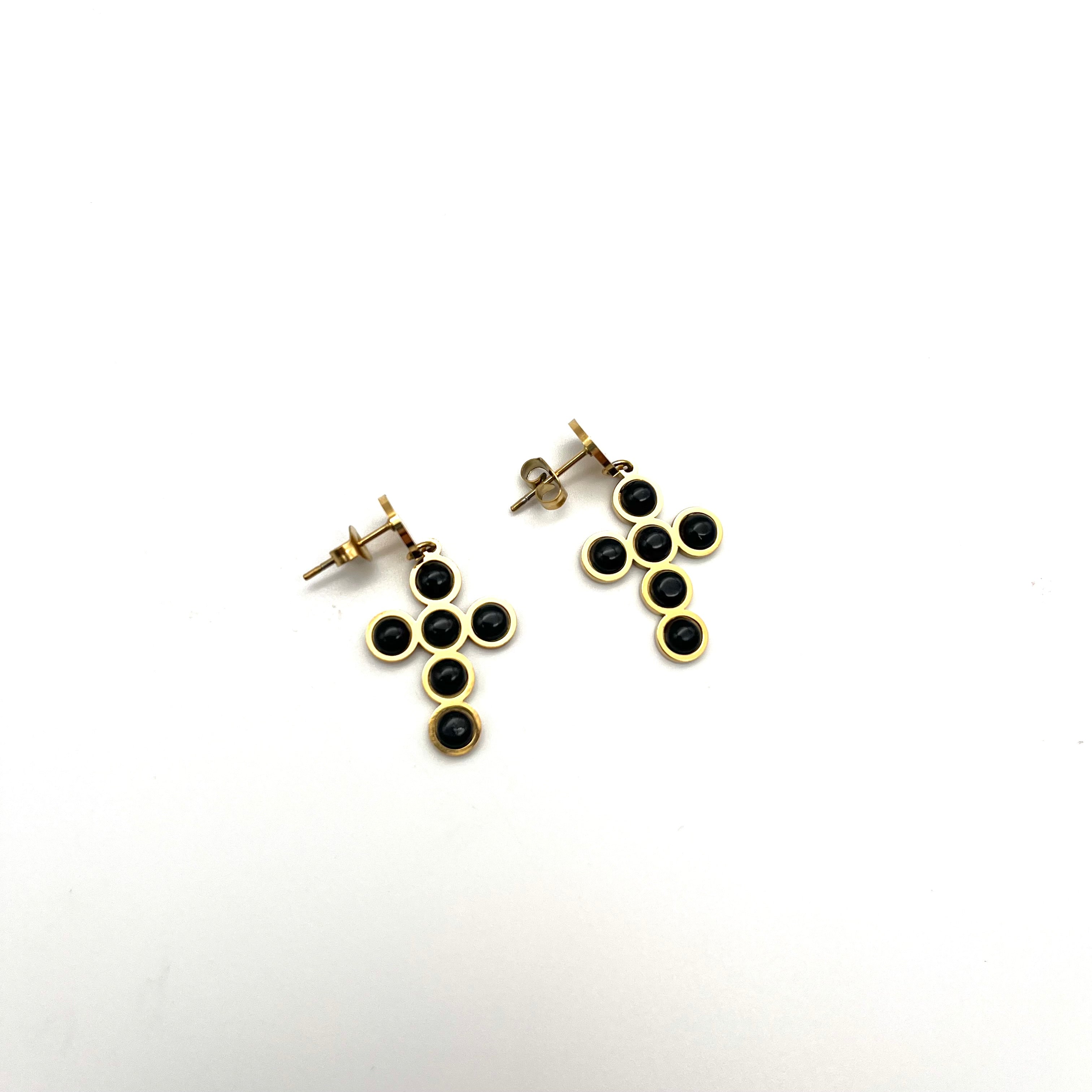 Orecchini Croce – Acciaio Inossidabile - nero