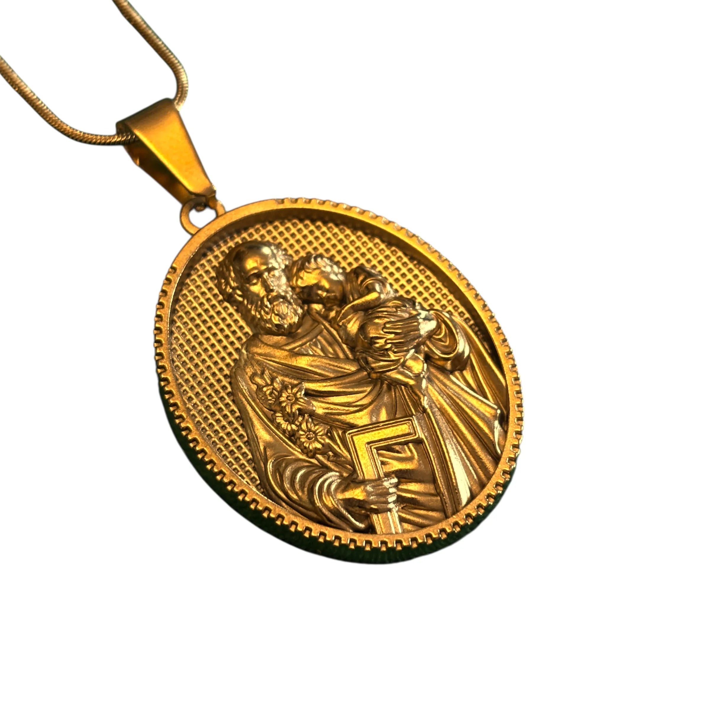 Collana Medaglione San Giuseppe – Acciaio Inox