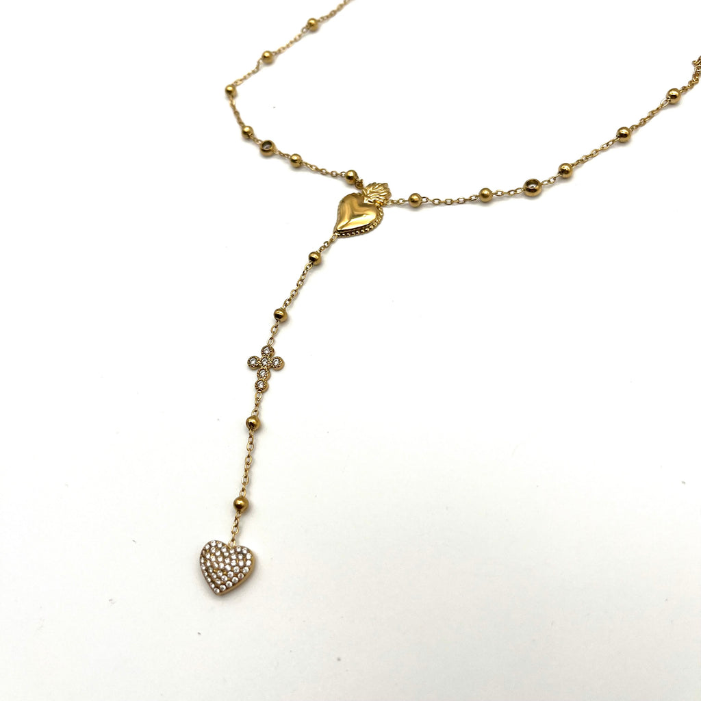 Rosario collana Sacro Cuore – Acciaio inox