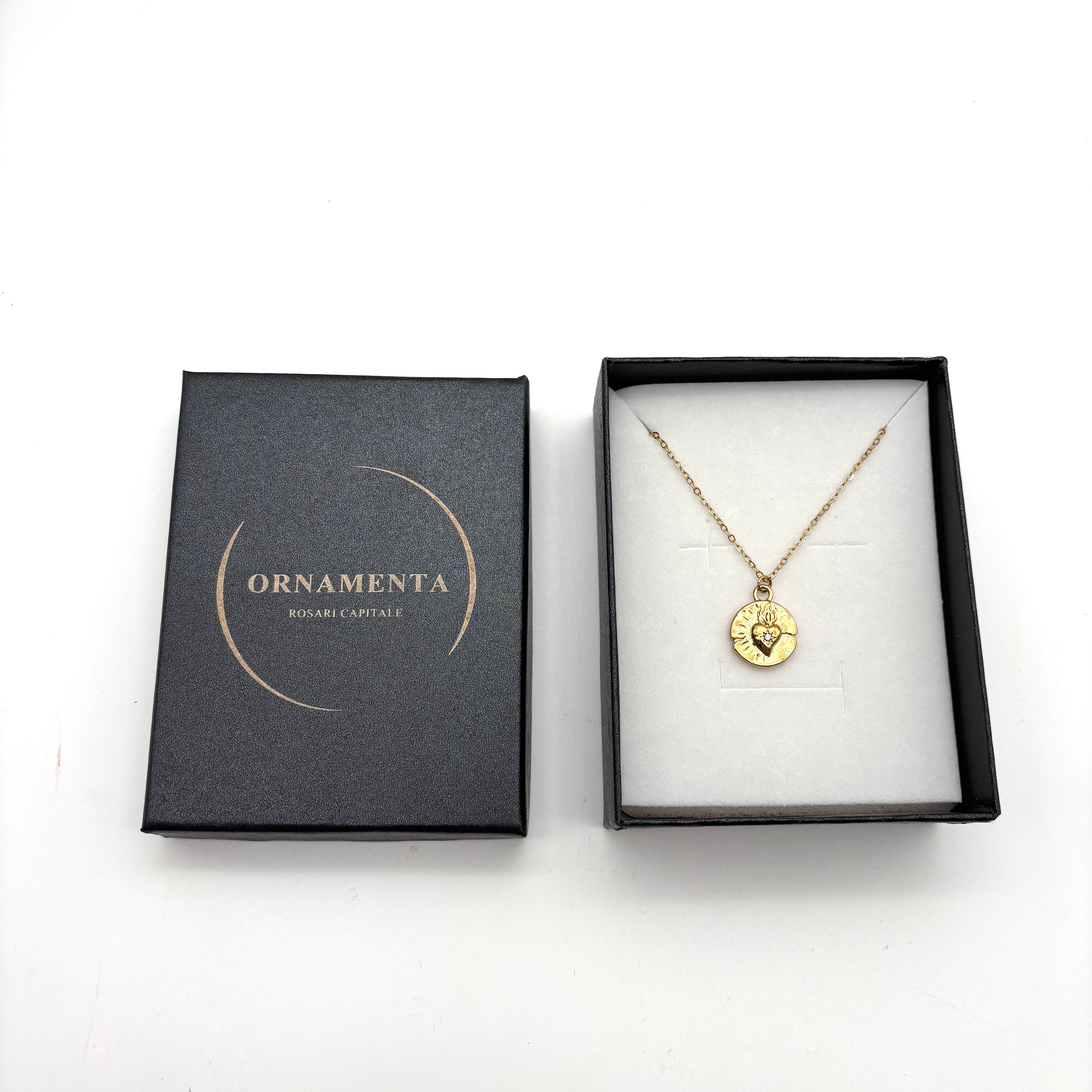 Collana Cuore Sacro retrò - oro