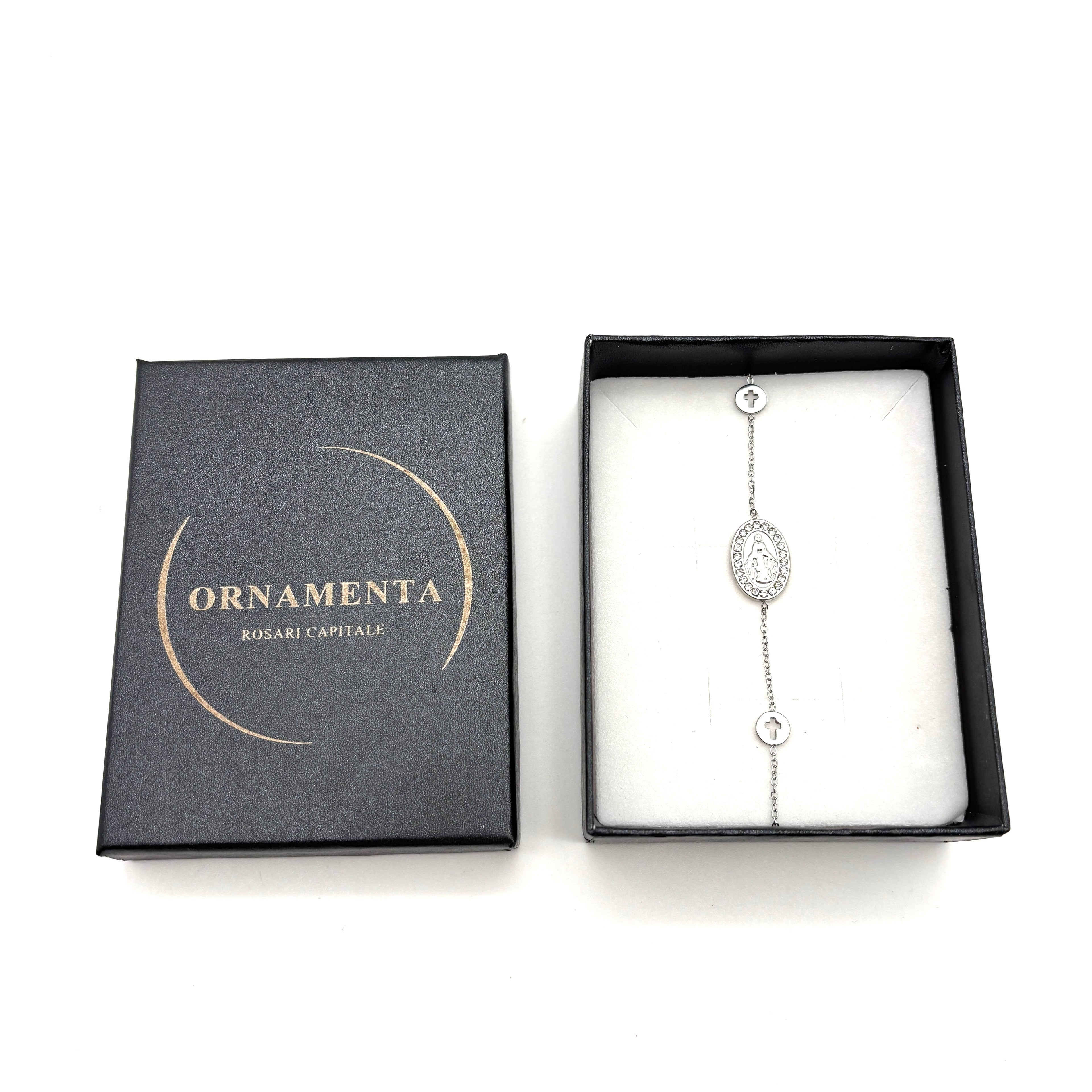 Bracciale in acciaio Madonnina - argento