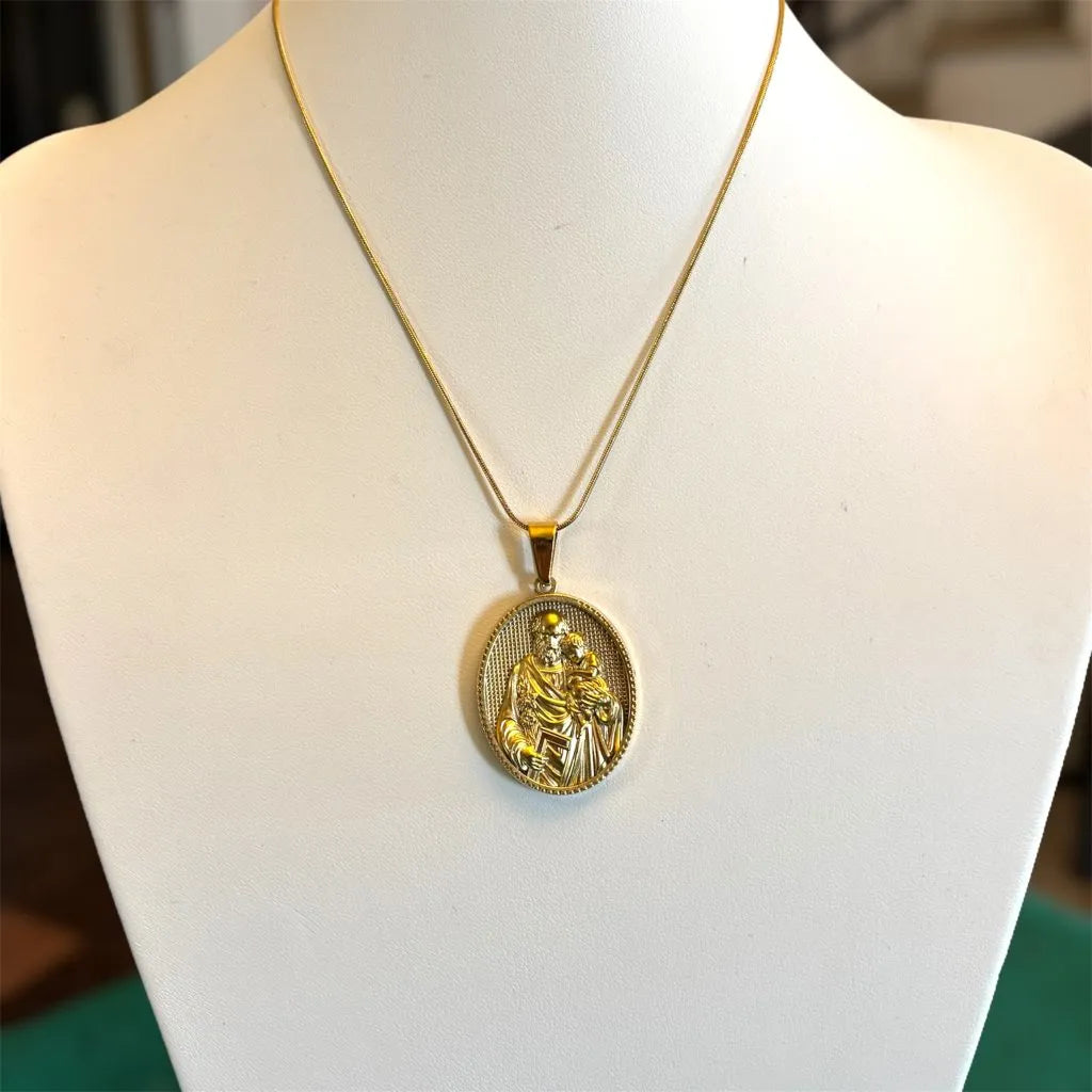 Collana Medaglione San Giuseppe – Acciaio Inox