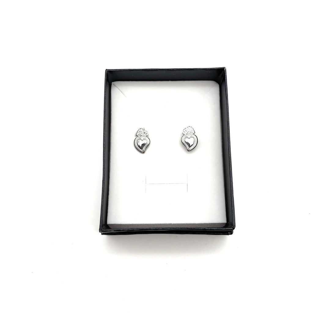 Orecchini a bottone Sacro Cuore