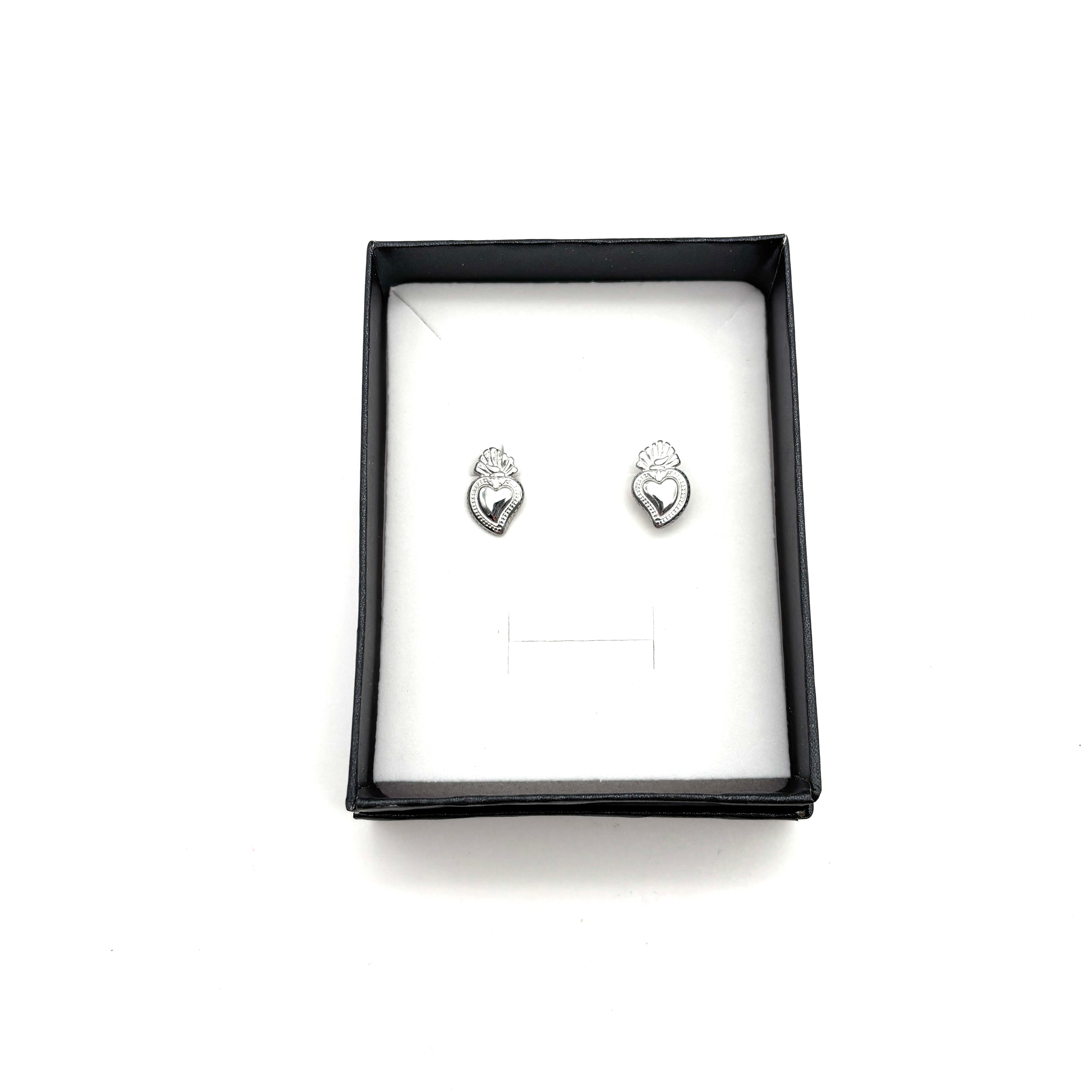 Orecchini a bottone Sacro Cuore