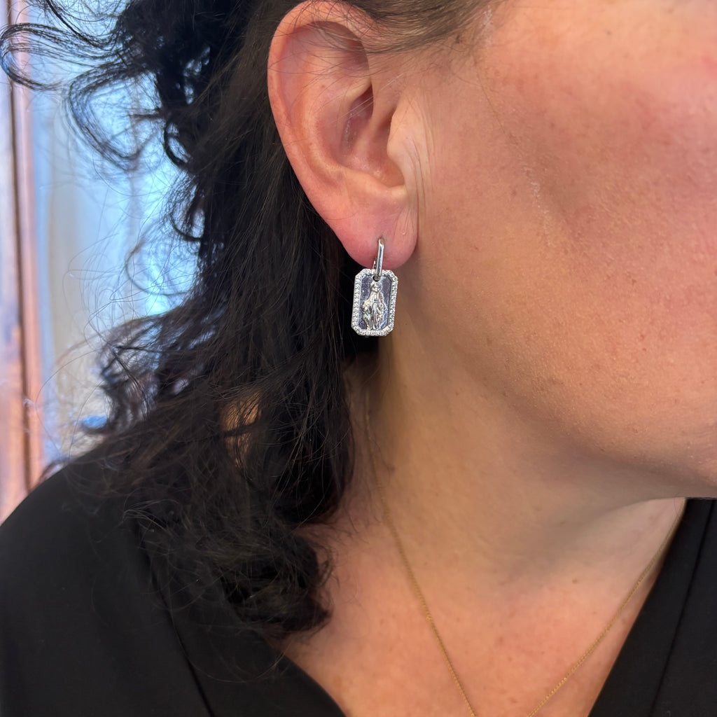 Orecchini Medaglia Miracolosa – Acciaio inox (argento)