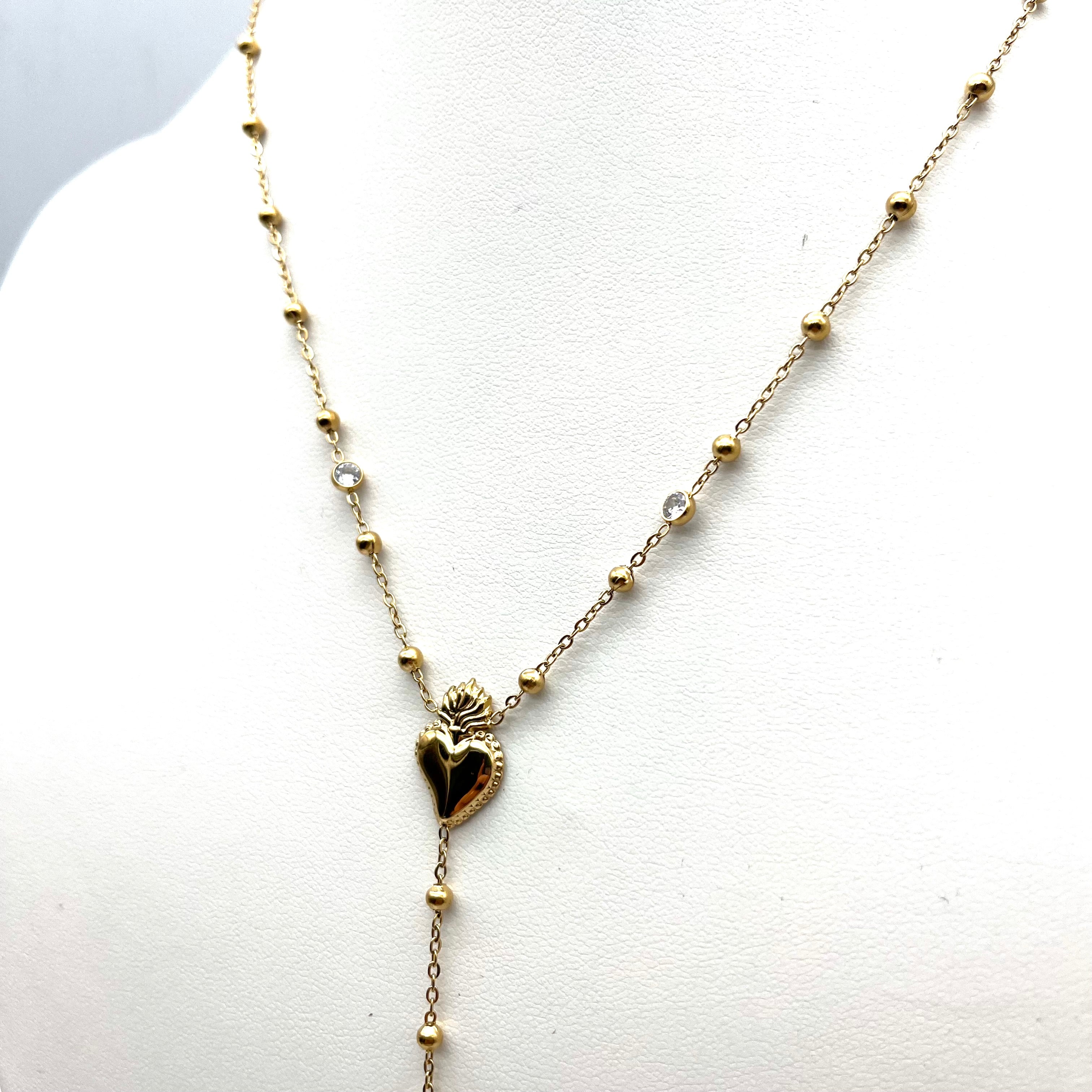 Rosario collana Sacro Cuore – Acciaio inox