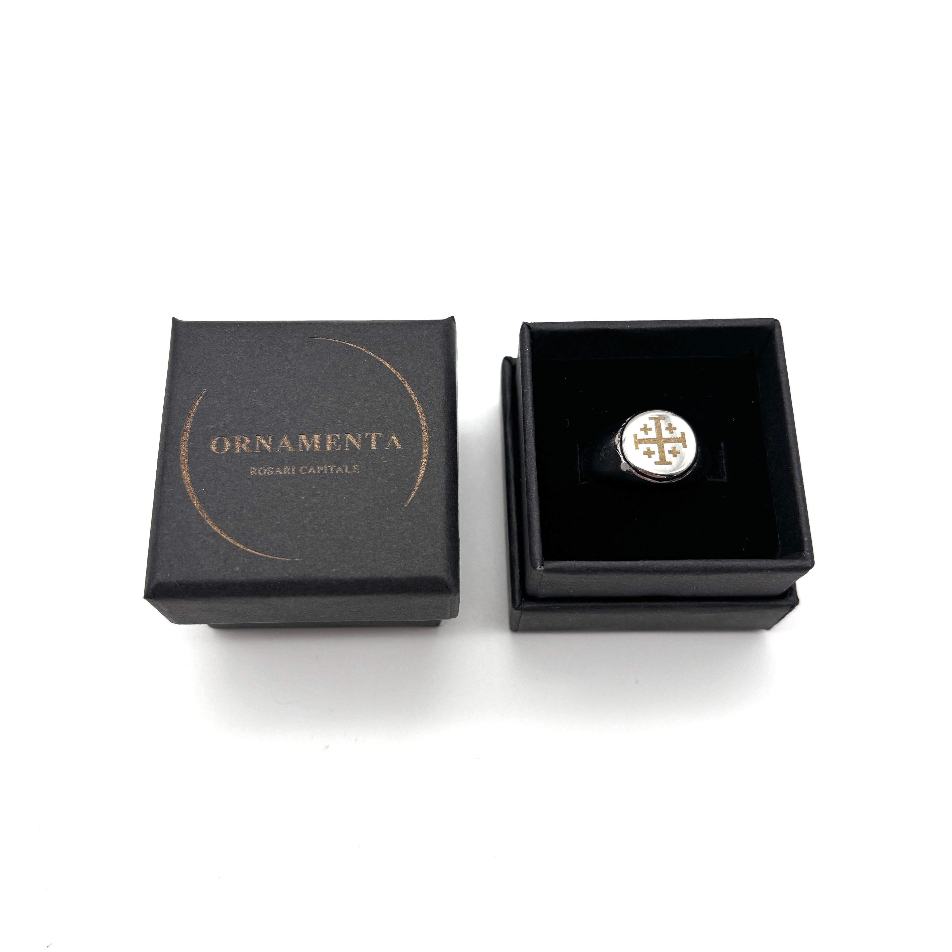 Anello Croce di Gerusalemme - argentato