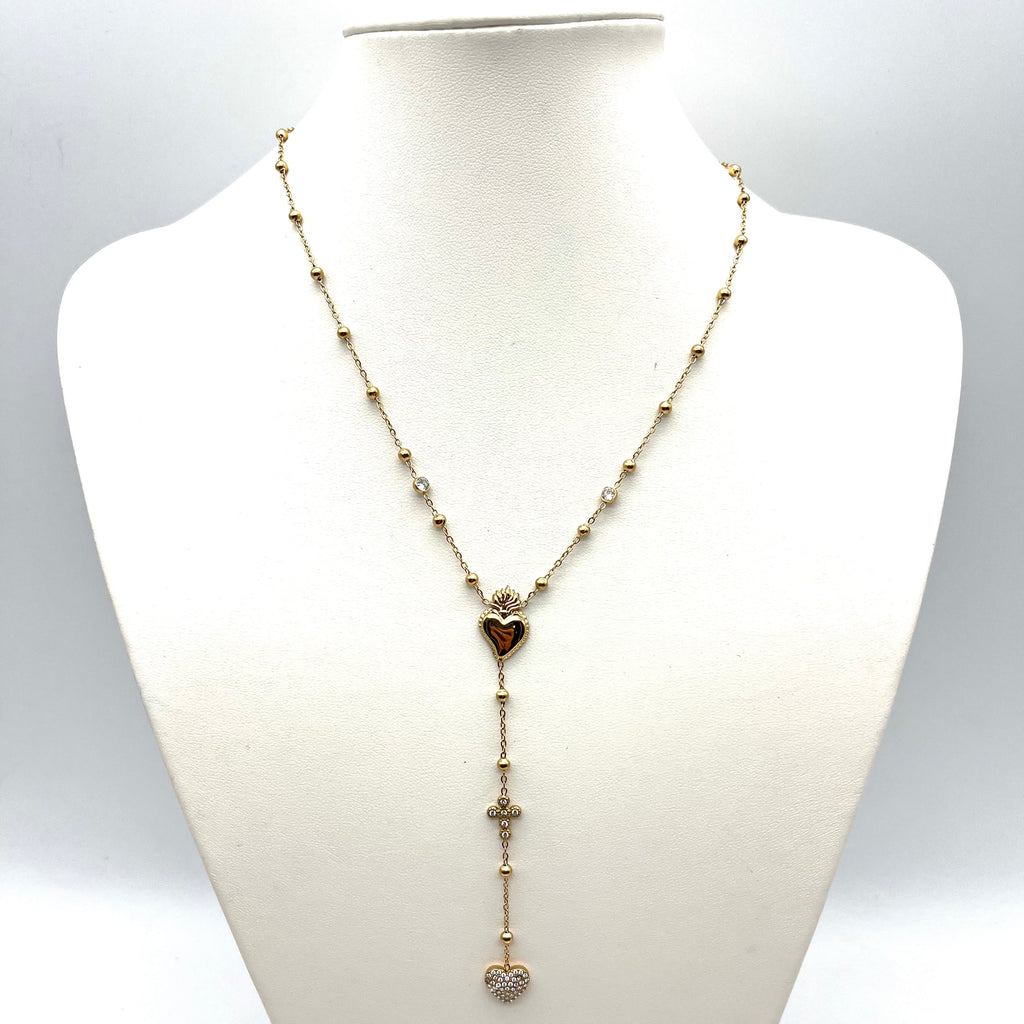 Rosario collana Sacro Cuore – Acciaio inox