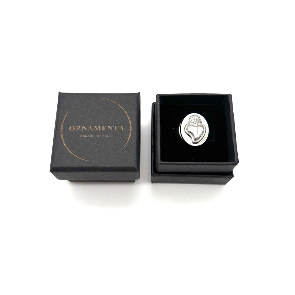 Anello Sacro Cuore - argento