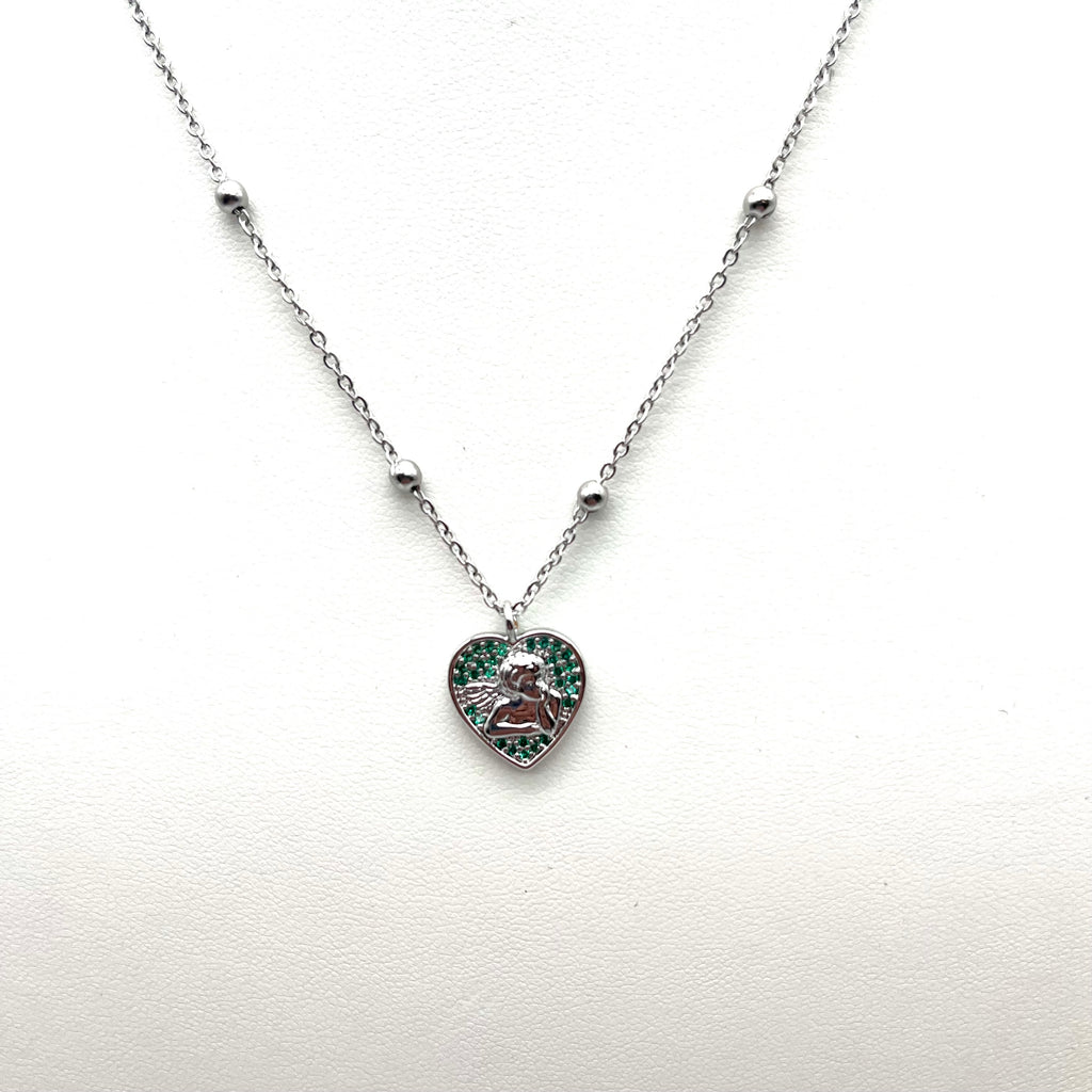 Collana cuore angelo – verde