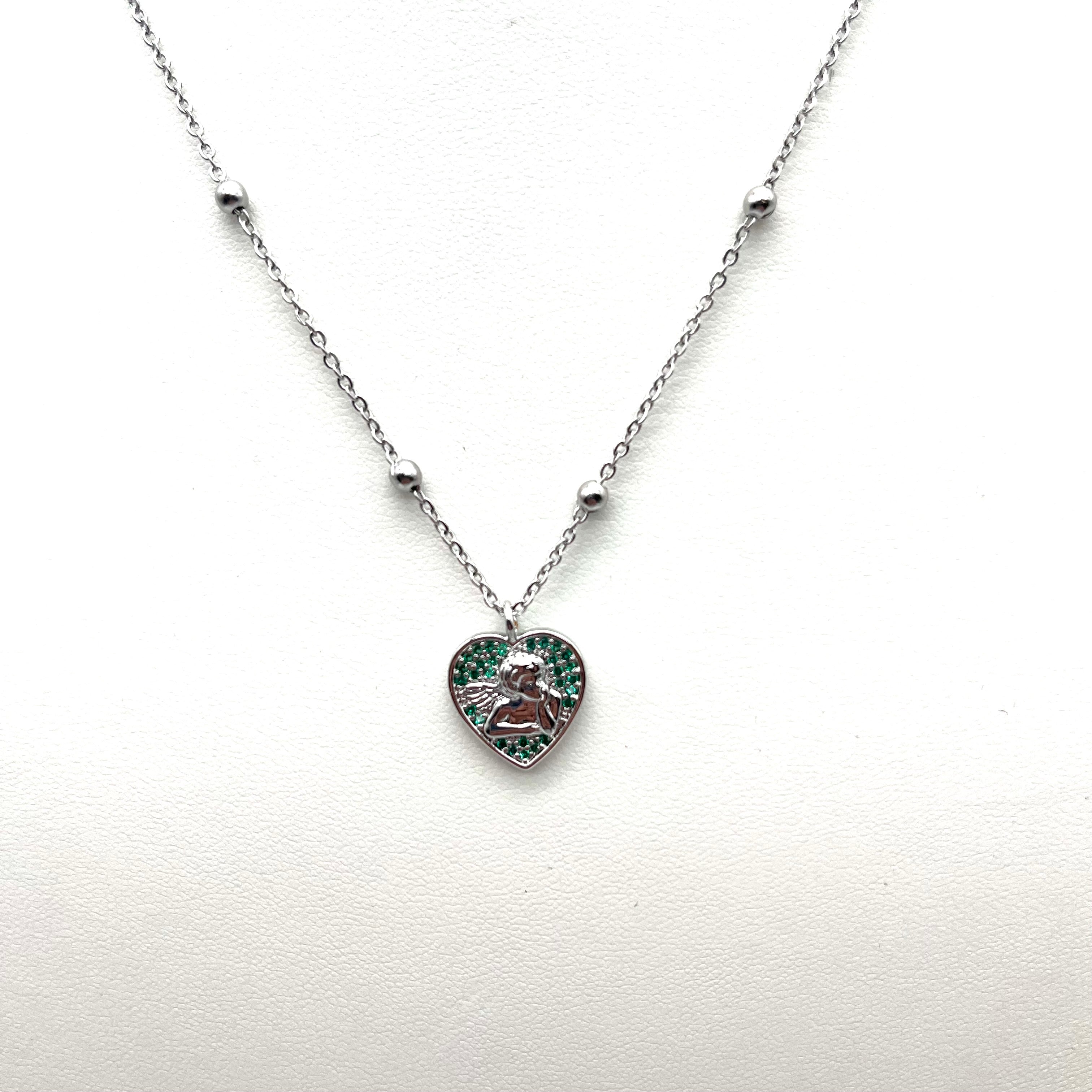 Collana cuore angelo – verde