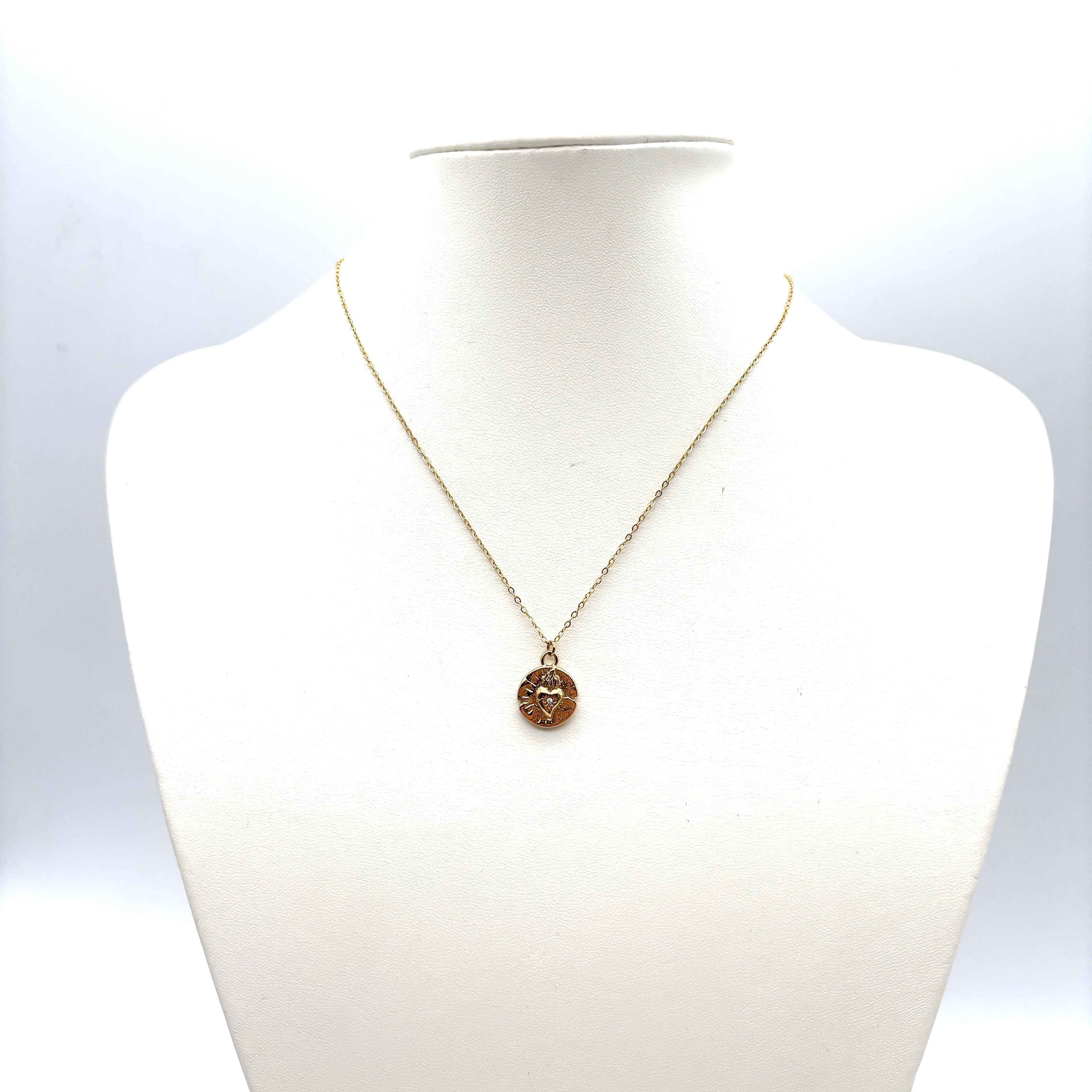 Collana Cuore Sacro retrò - oro