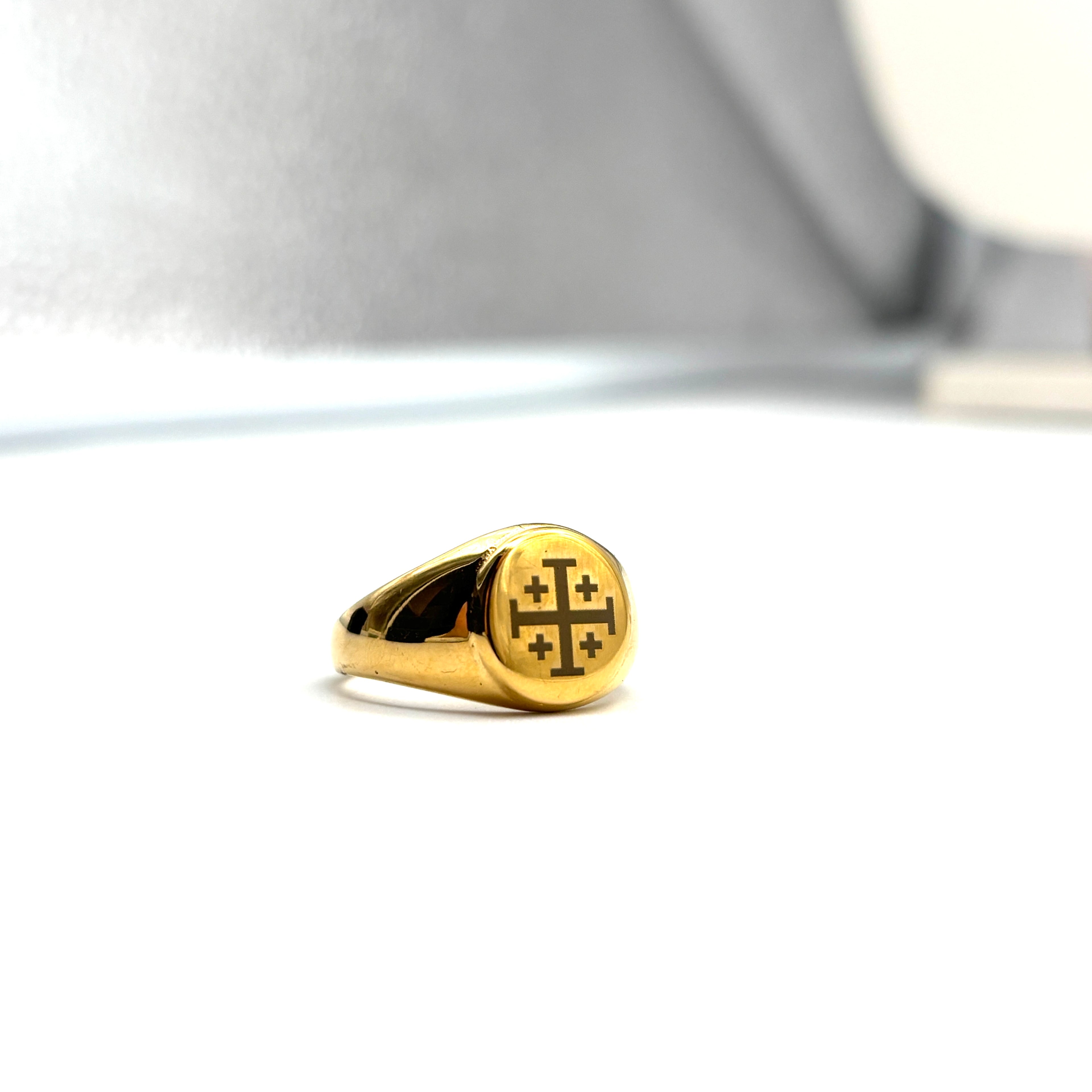 Anello Croce di Gerusalemme - dorato