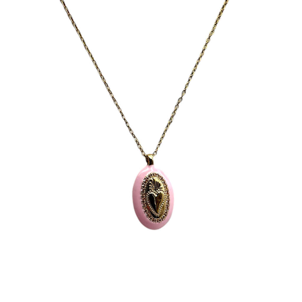 Collana ciondolo Sacro Cuore - Rosa