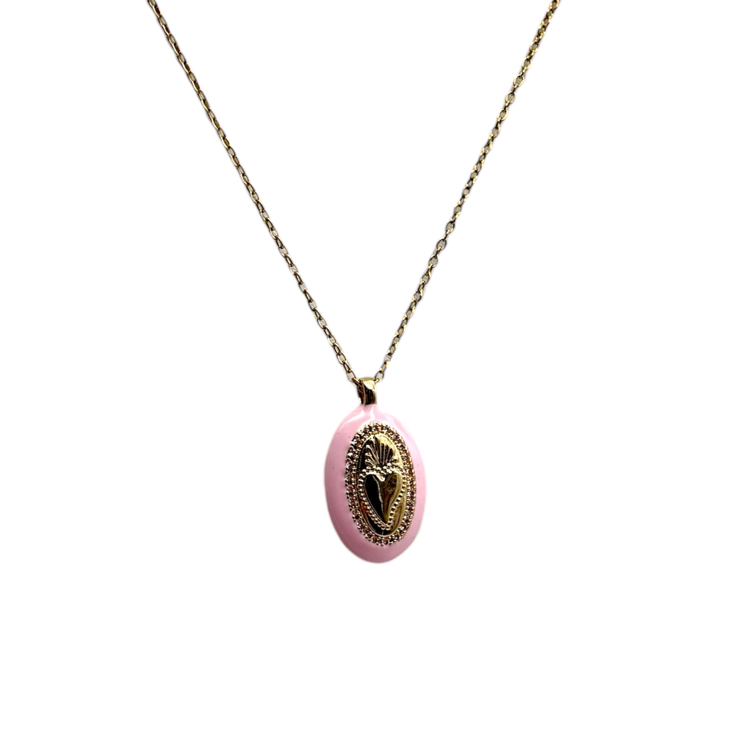 Collana ciondolo Sacro Cuore - Rosa