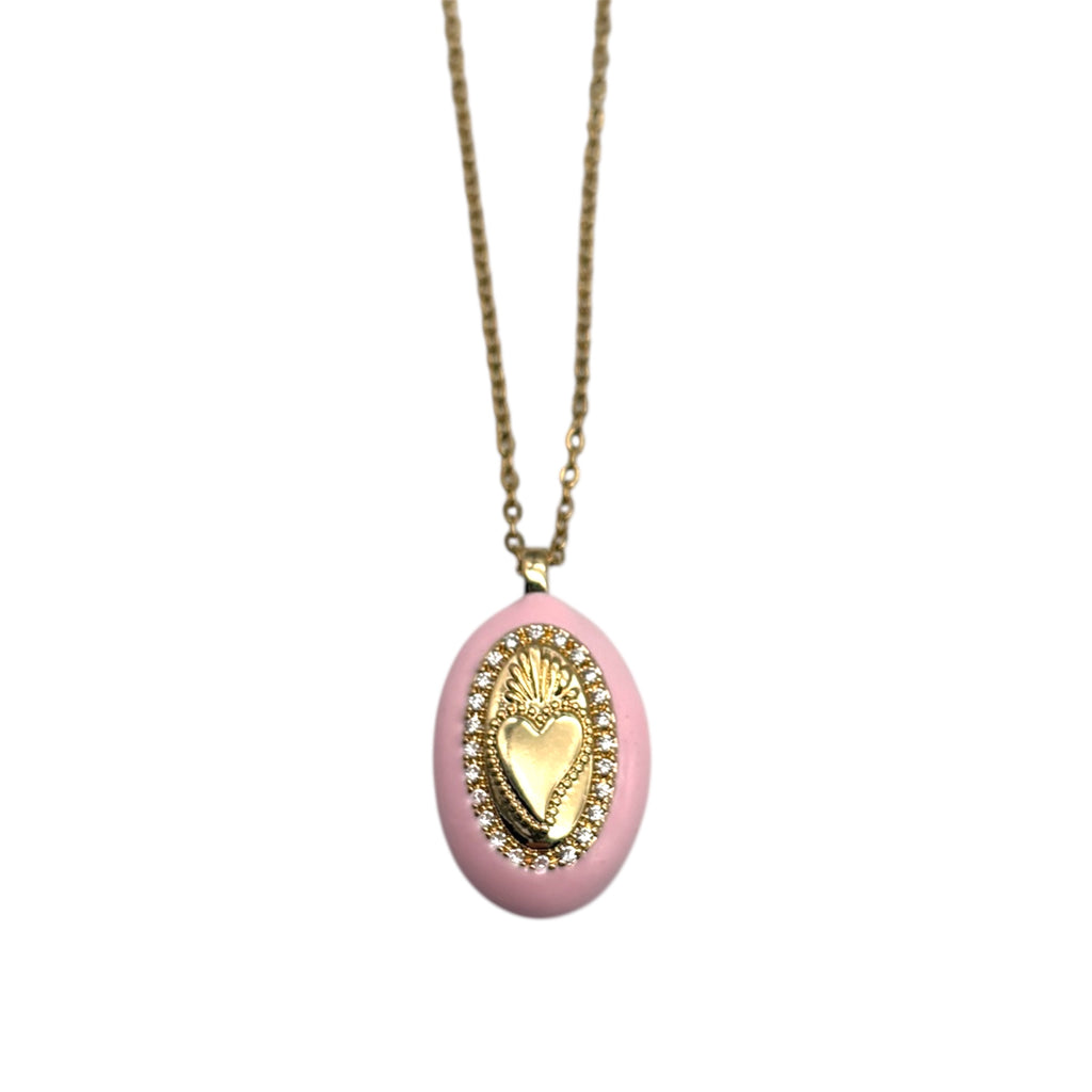 Collana ciondolo Sacro Cuore - Rosa