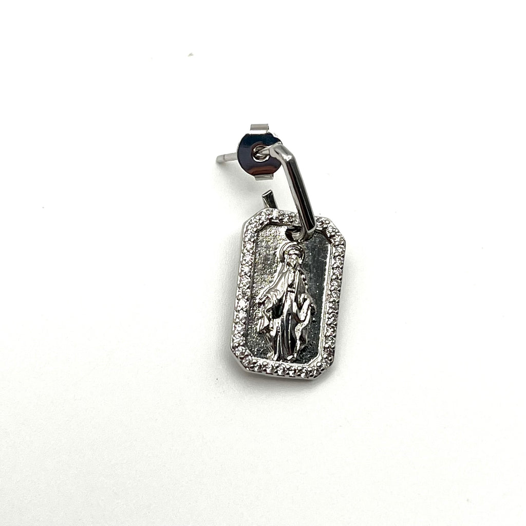 Orecchini Medaglia Miracolosa – Acciaio inox (argento)