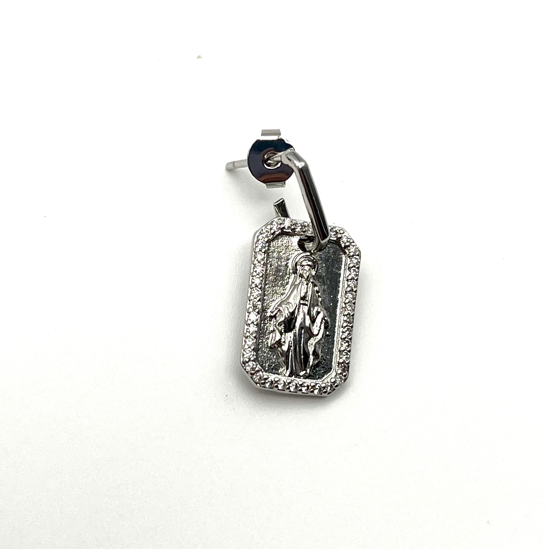 Orecchini Medaglia Miracolosa – Acciaio inox (argento)