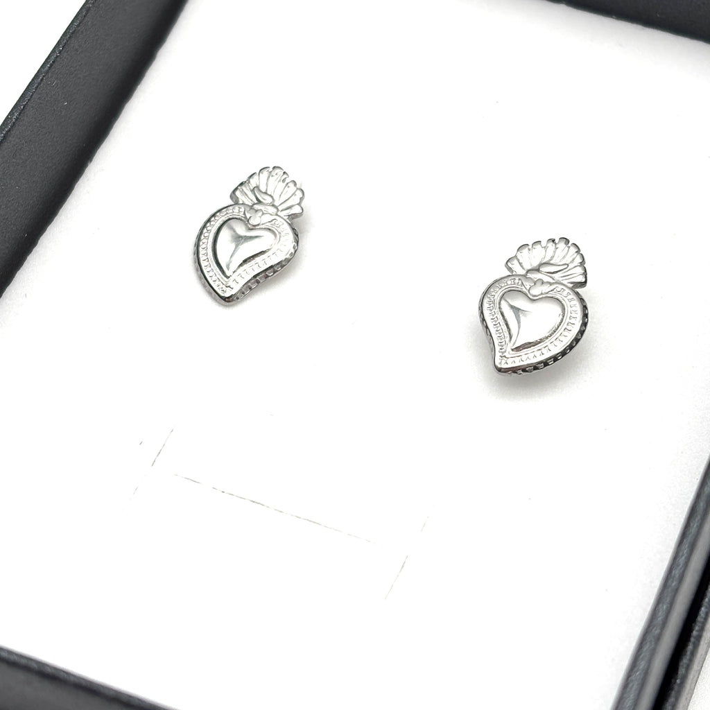 Orecchini a bottone Sacro Cuore