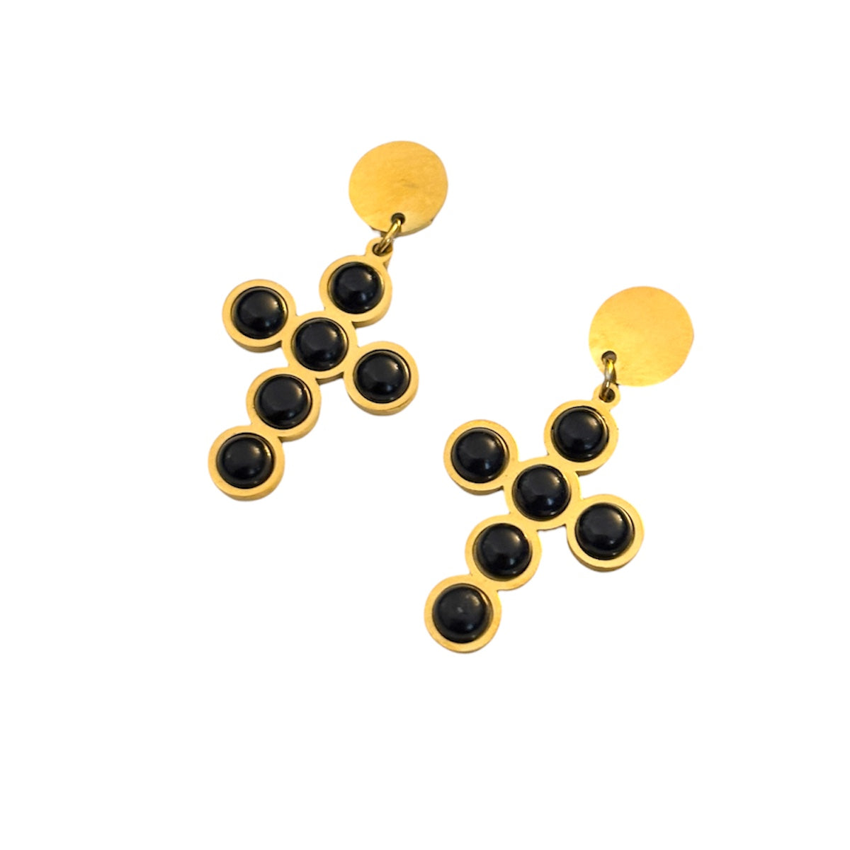 Orecchini Croce – Acciaio Inossidabile - nero