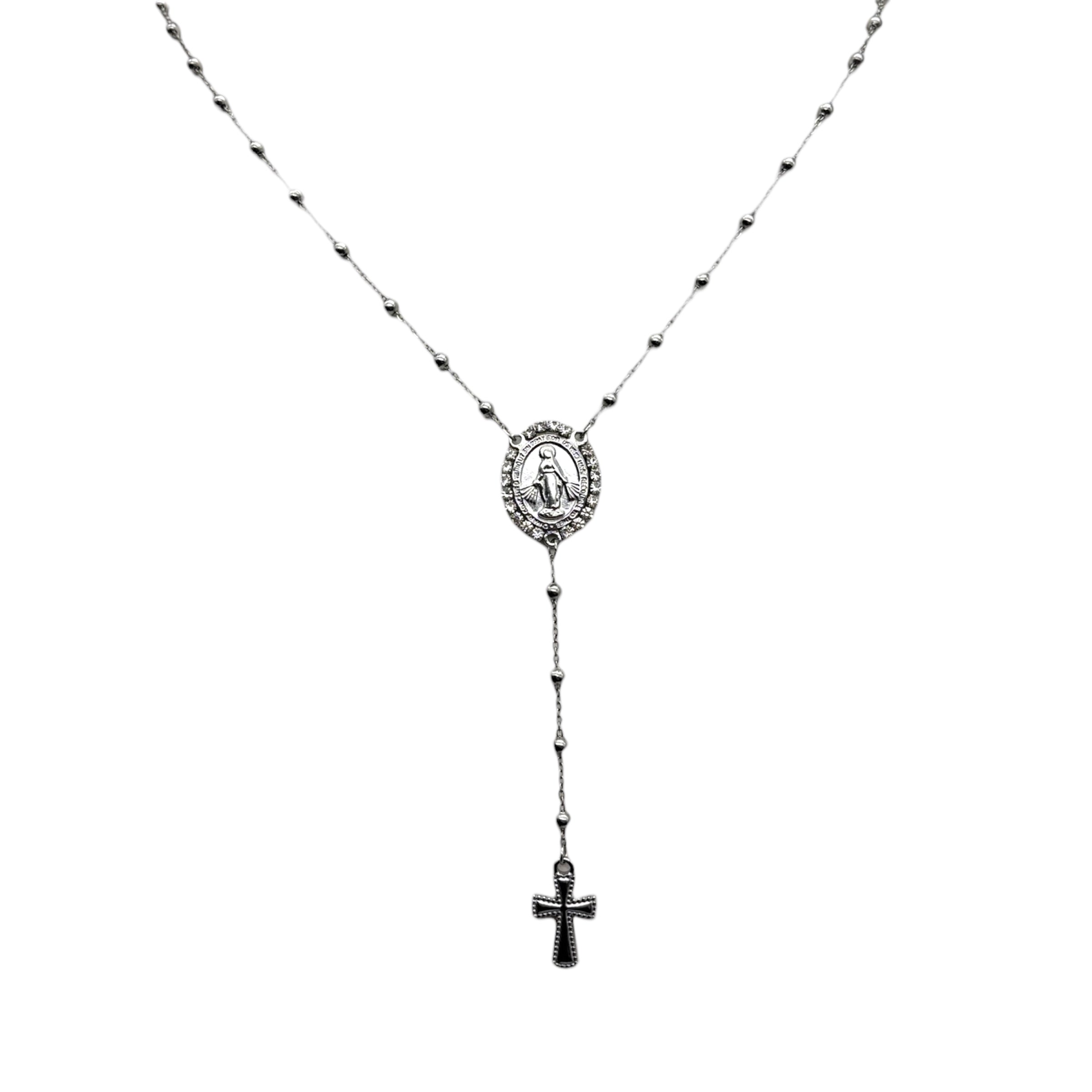 Collana Medaglia Miracolosa e croce in acciaio