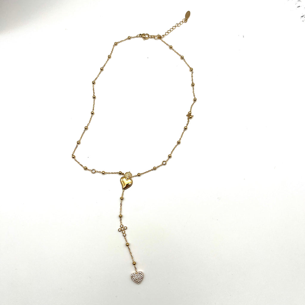 Rosario collana Sacro Cuore – Acciaio inox