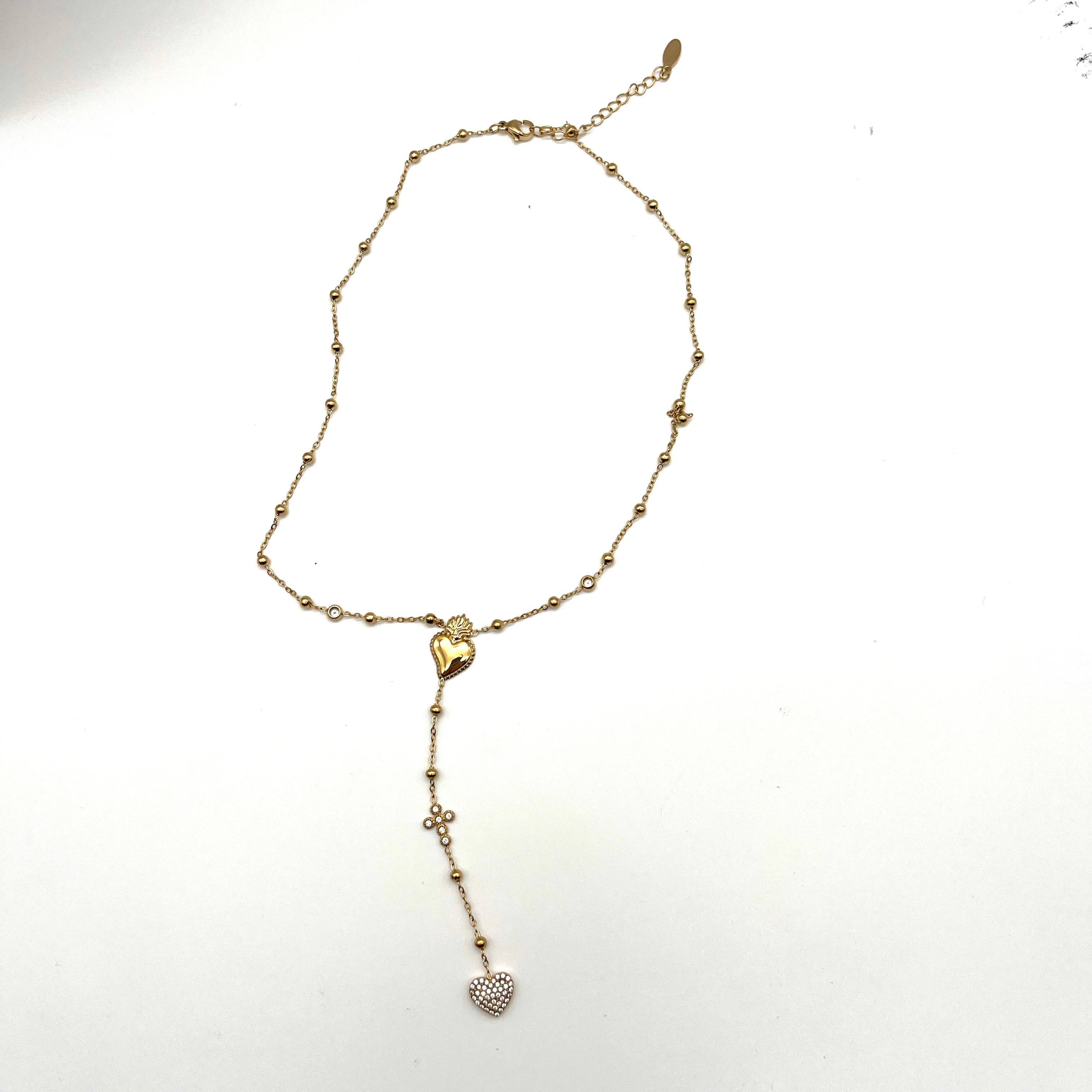 Rosario collana Sacro Cuore – Acciaio inox