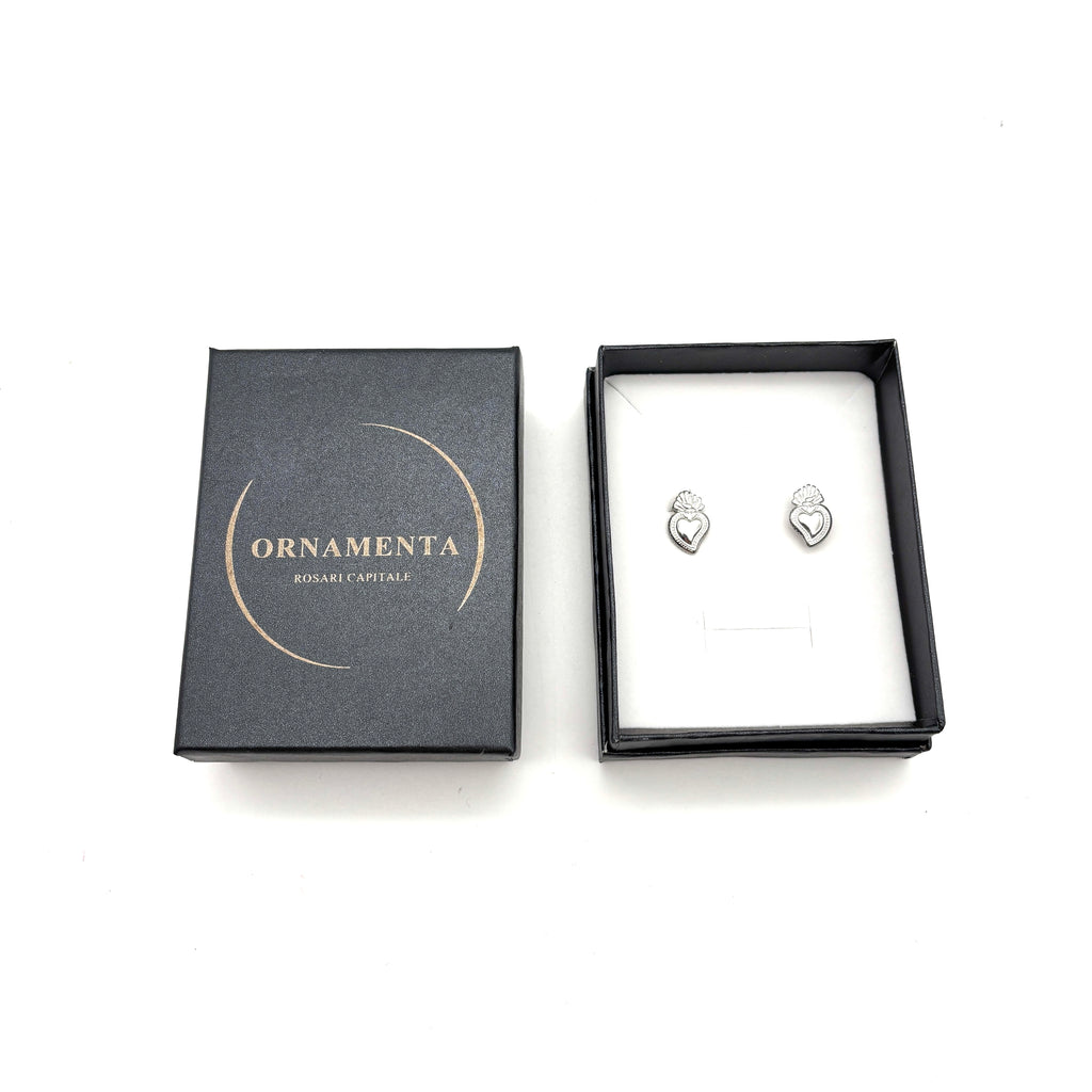 Orecchini a bottone Sacro Cuore