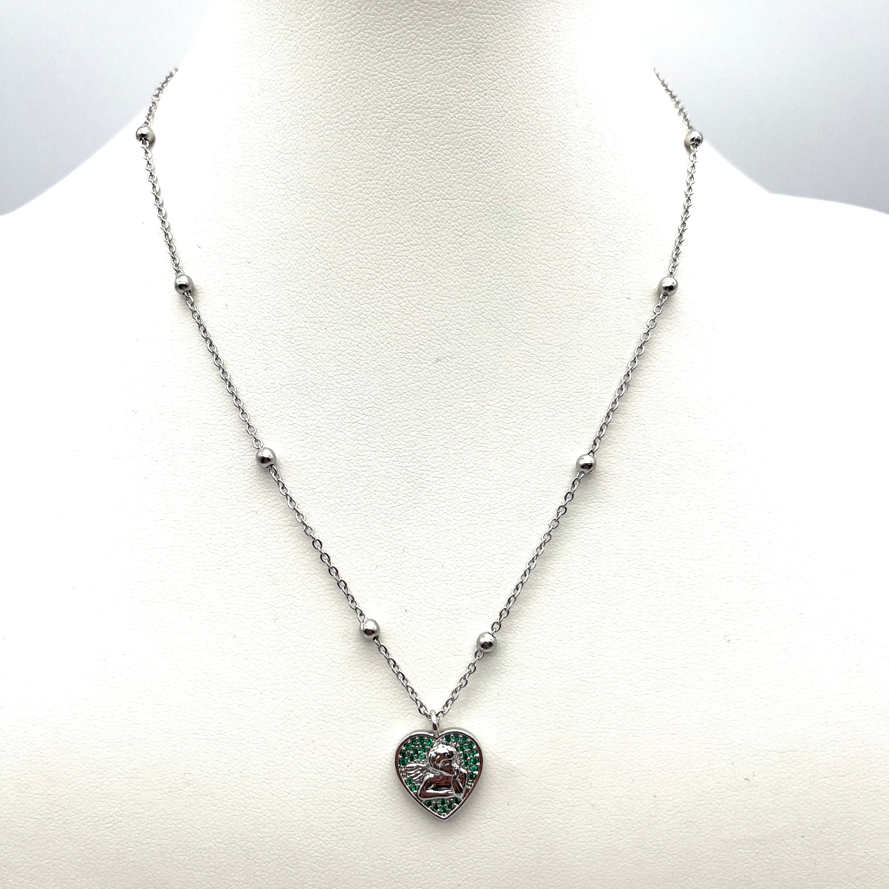 Collana cuore angelo – verde
