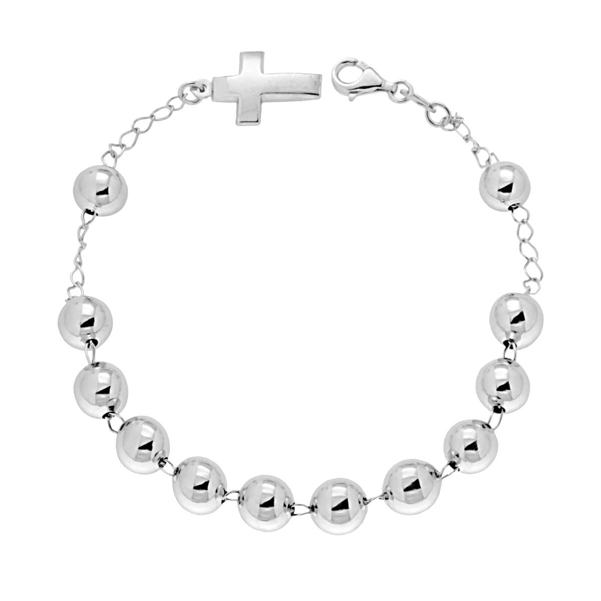 Bracciale Rosario in Argento 925 pallina 8mm