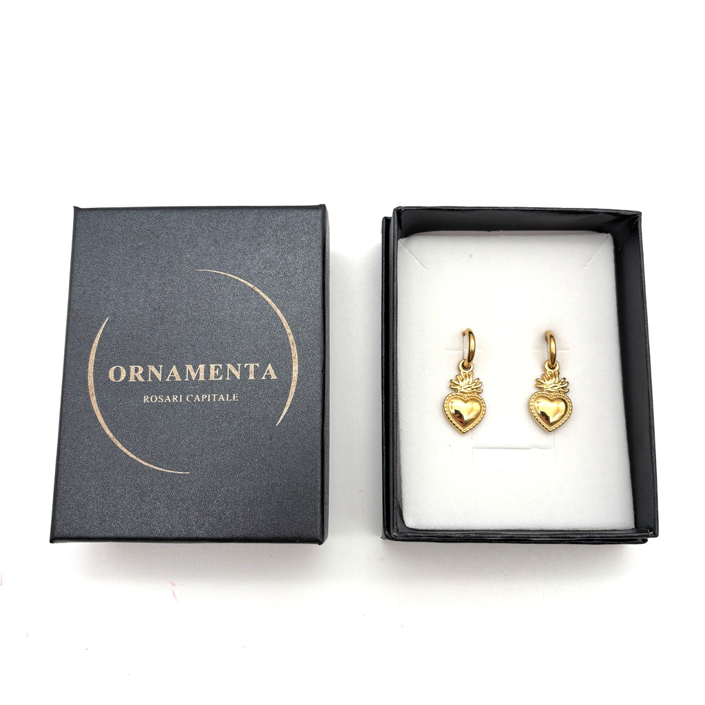 Orecchini pendenti Sacro Cuore - dorati