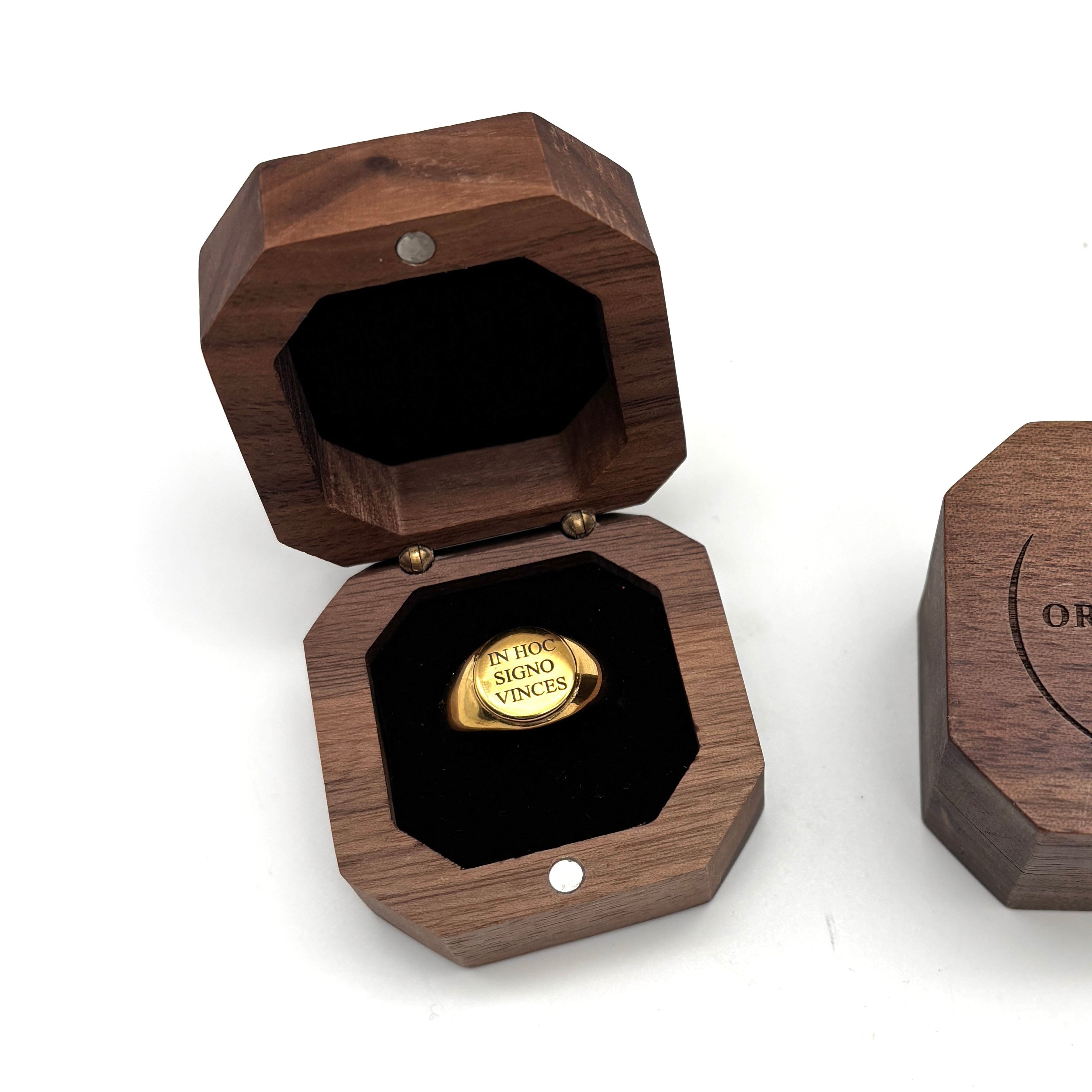 Anello Chevalier - In Hoc Signo Vinces - dorato