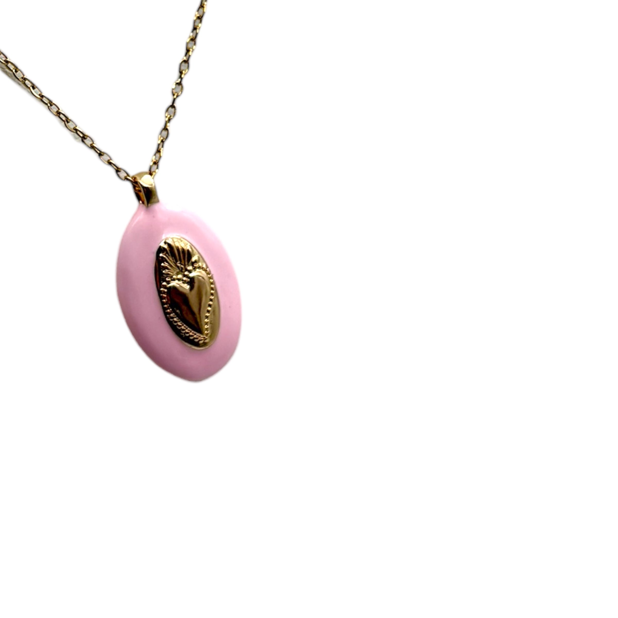Collana ciondolo Sacro Cuore - Rosa
