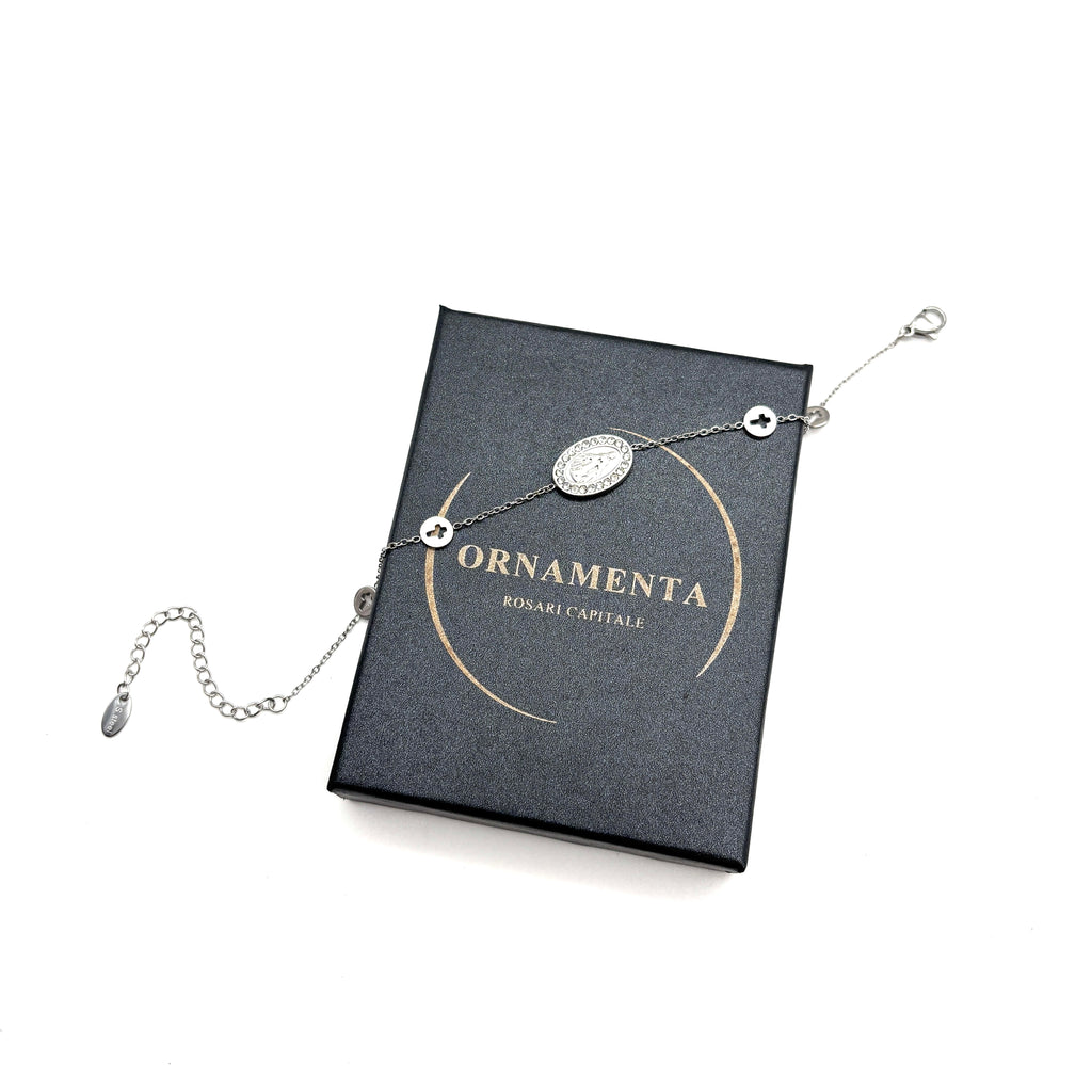 Bracciale in acciaio Madonnina - argento