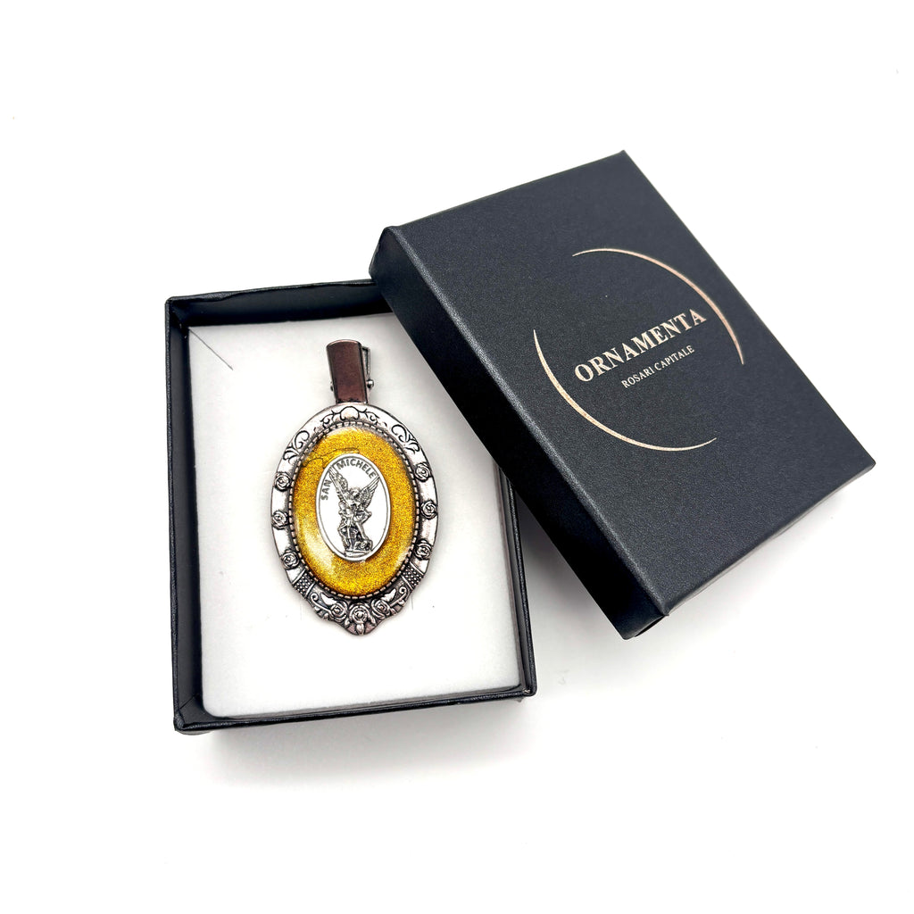 Spilla Gialla San Michele Arcangelo - Defende Nos In Proelio