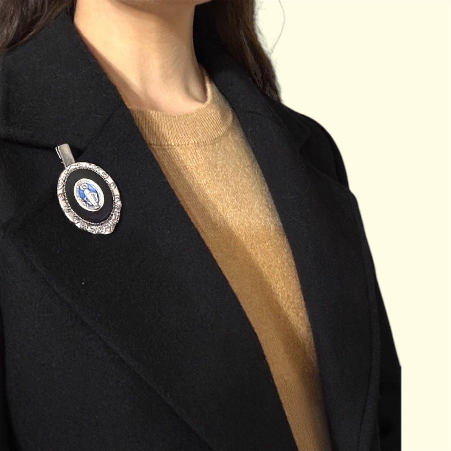 Spilla Nera Medaglia Miracolosa - Virgo Miracolosa