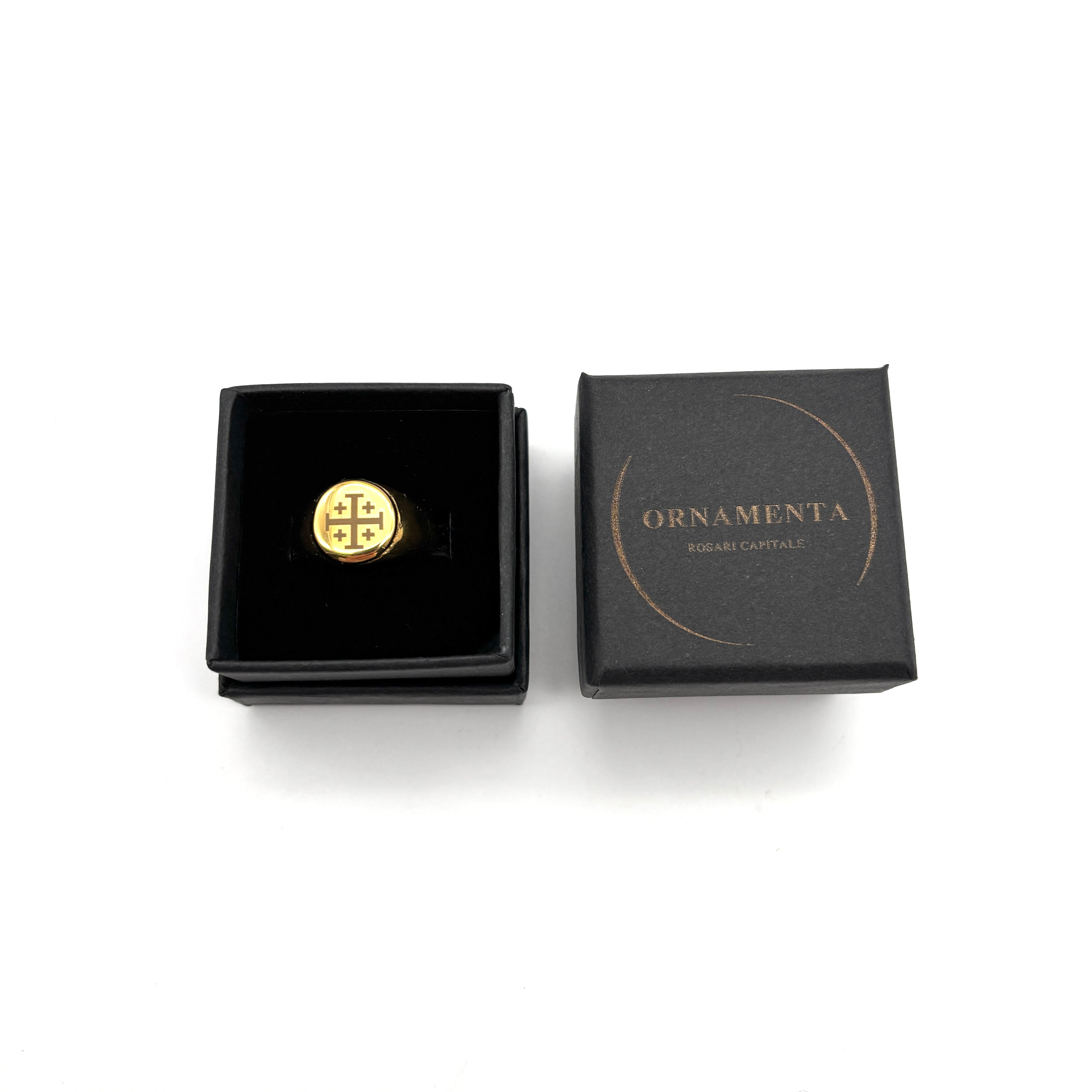 Anello Croce di Gerusalemme - dorato