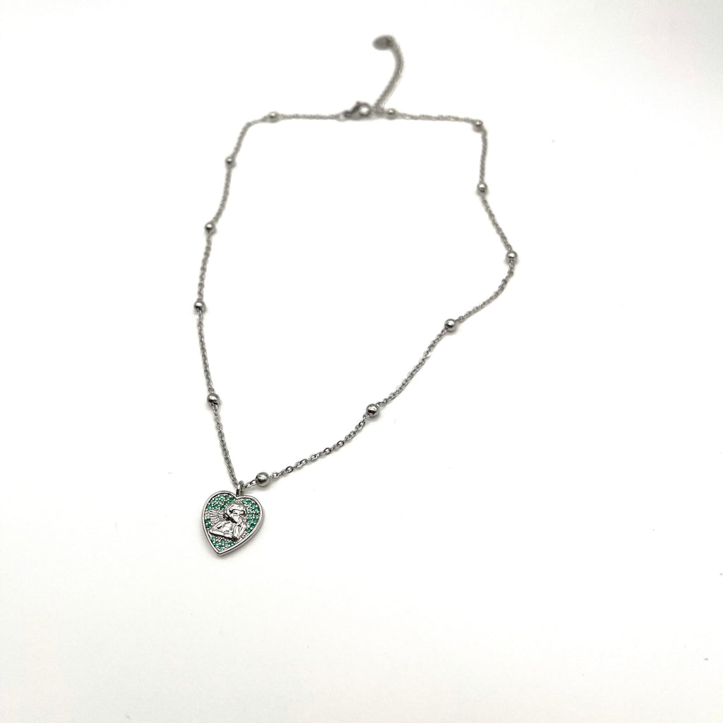 Collana cuore angelo – verde