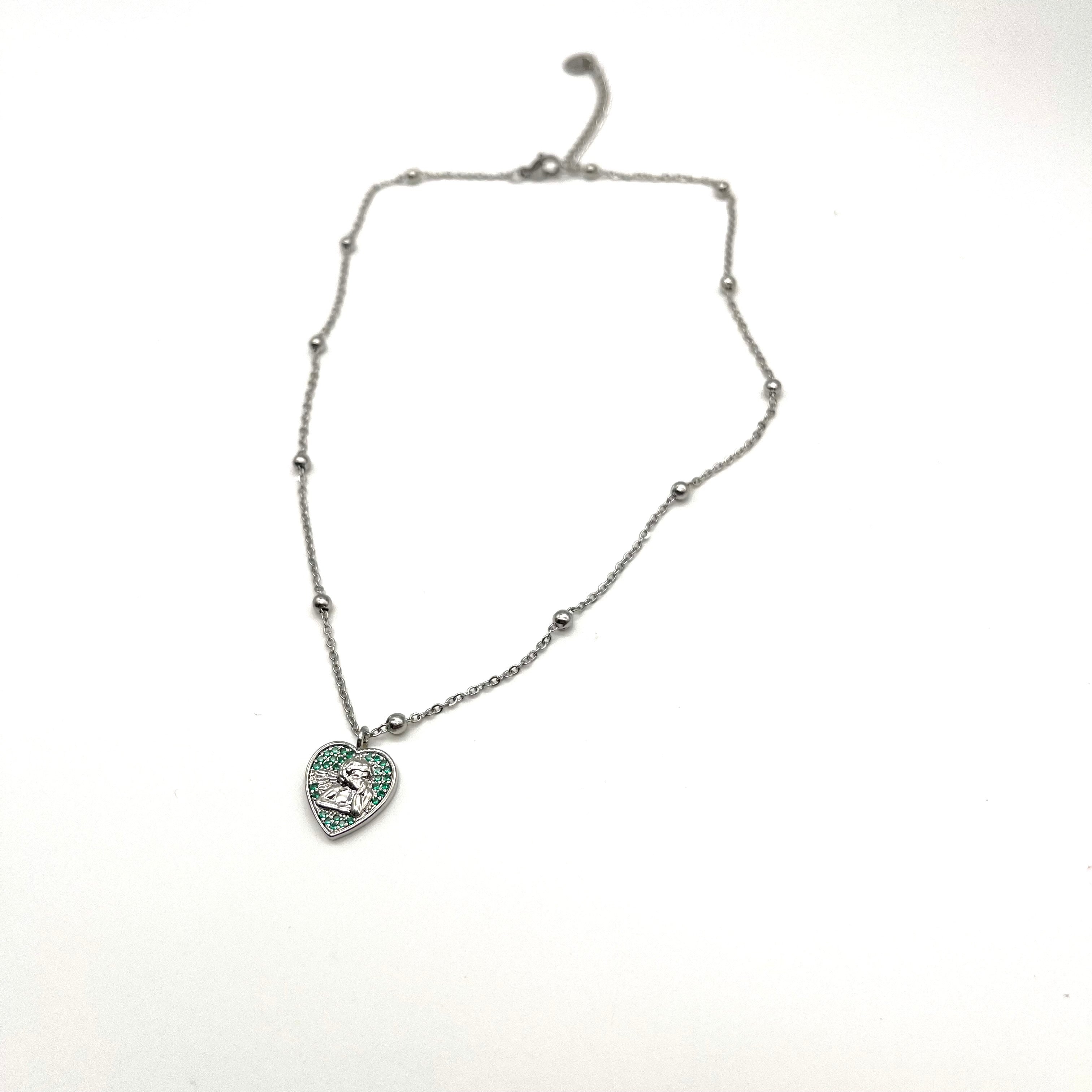 Collana cuore angelo – verde
