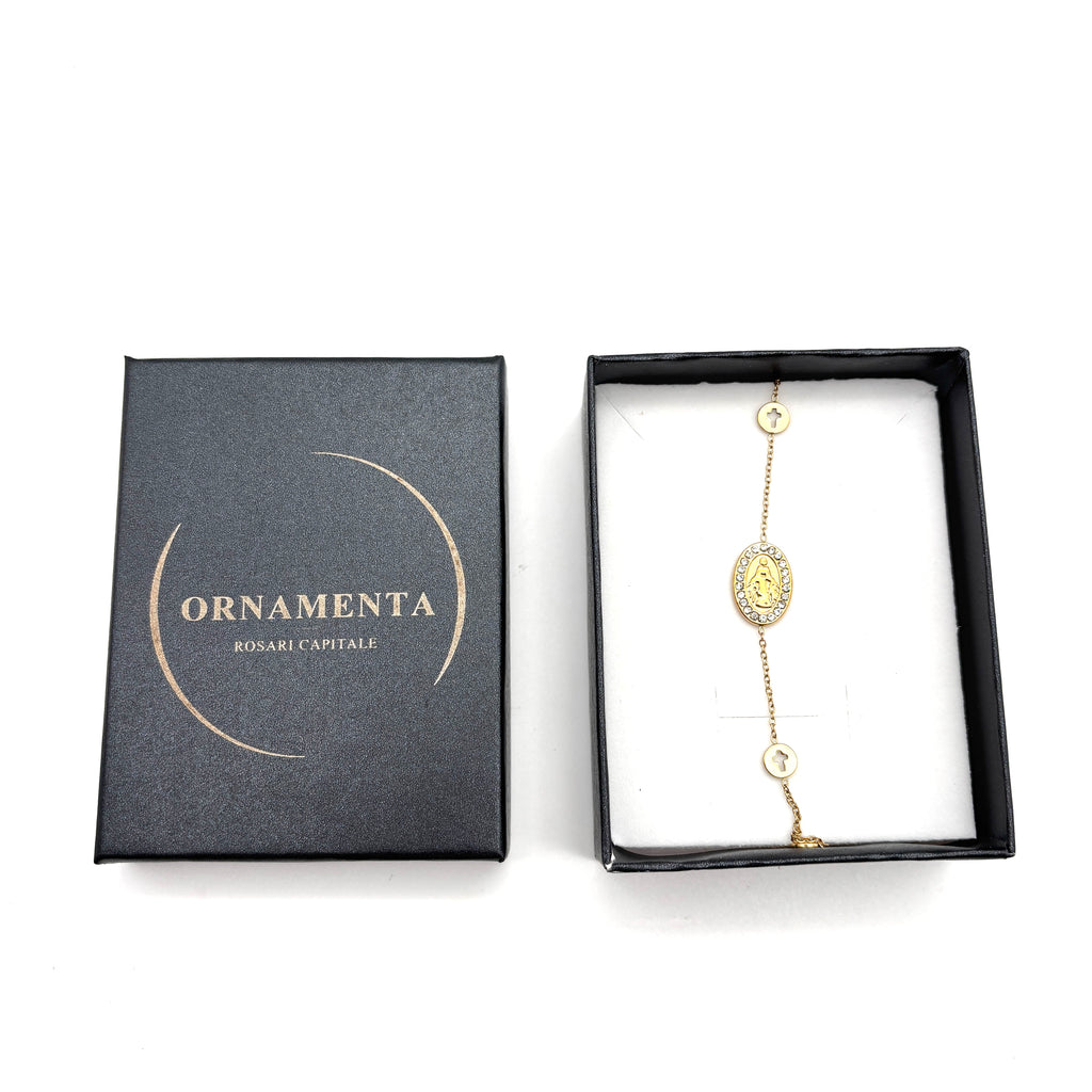 Bracciale acciaio Madonnina - oro