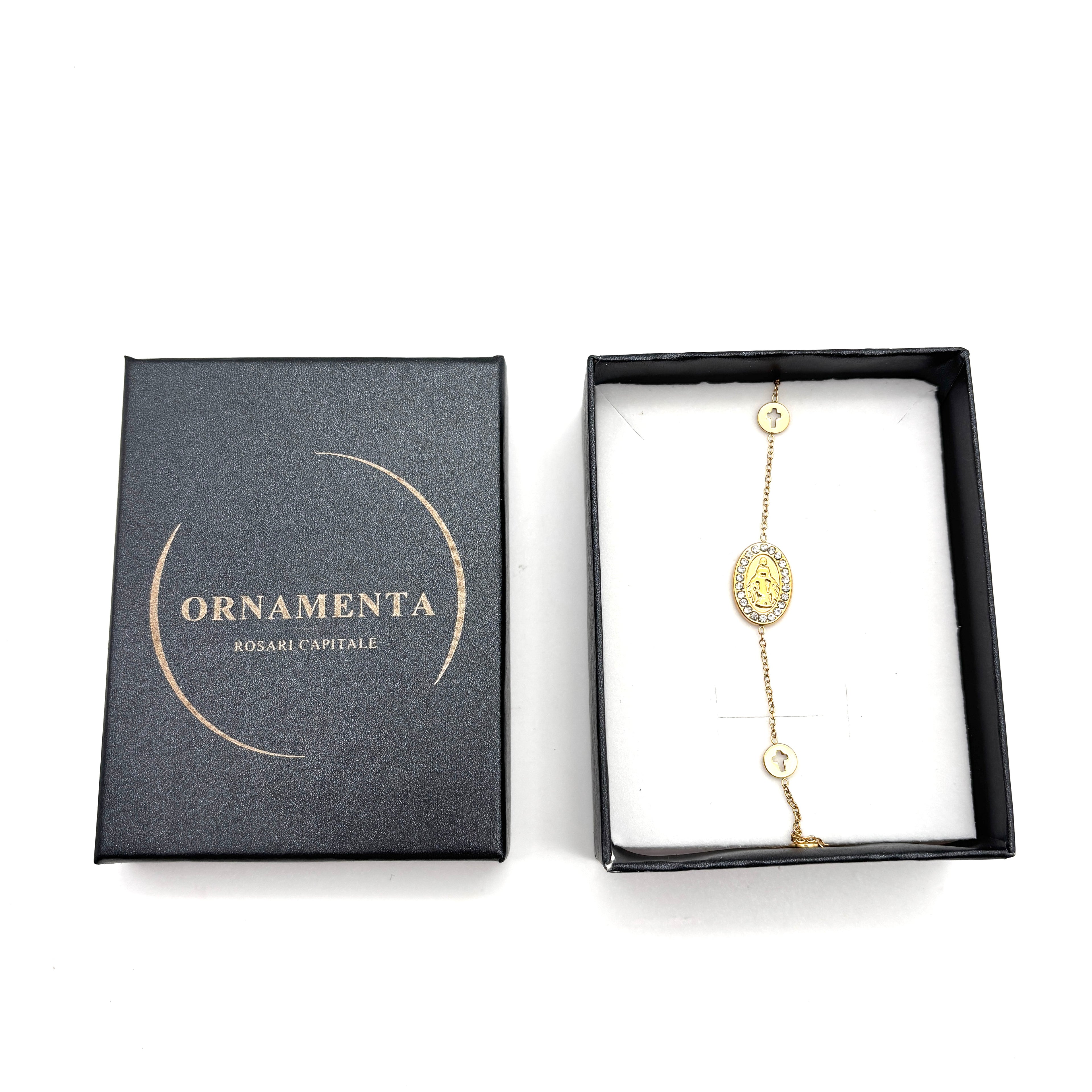 Bracciale acciaio Madonnina - oro