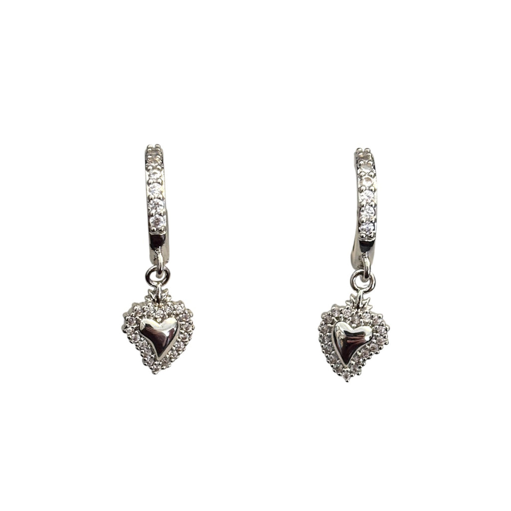 Orecchini a cuore pendenti – Acciaio inox (argento)