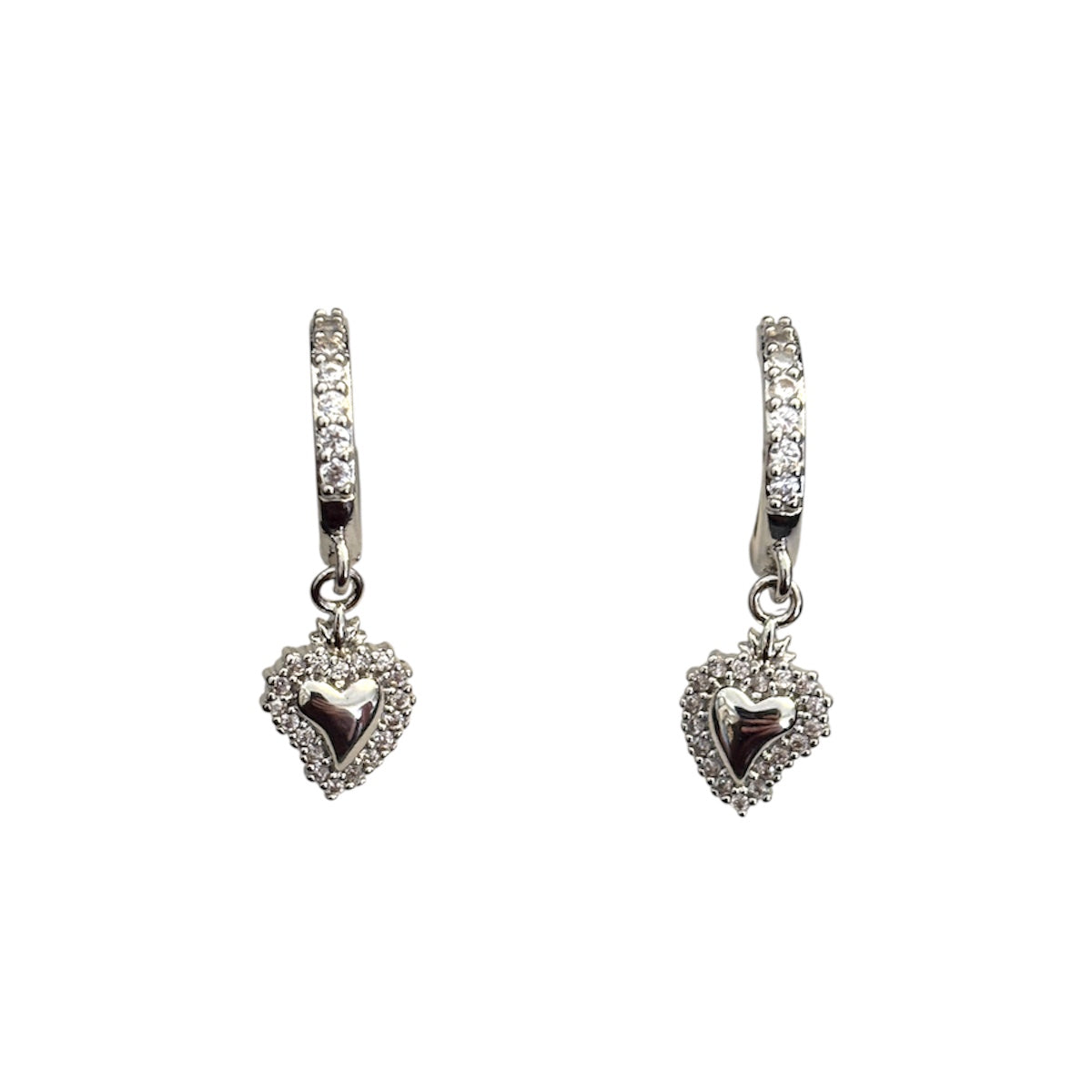 Orecchini a cuore pendenti – Acciaio inox (argento)